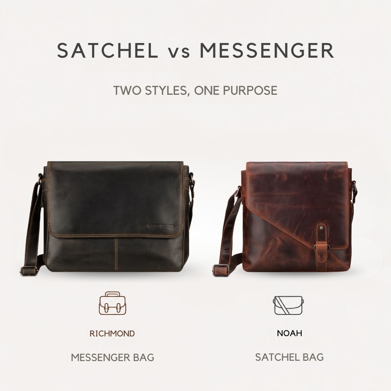 Messenger Bag vs Satchel: What’s the Difference & Which Should You Buy? - Minori Leather