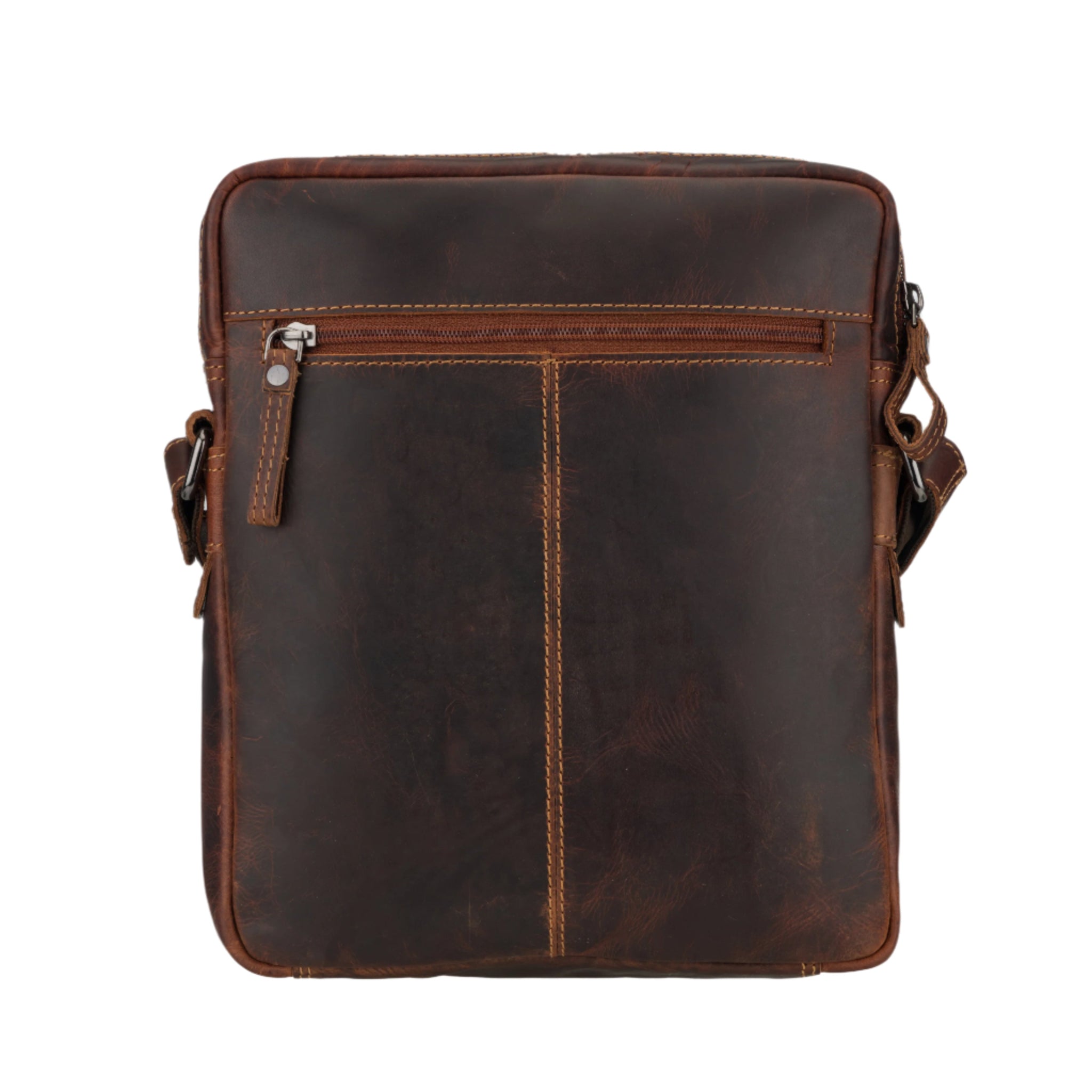 Brown Minori leather crossbody bag on a white background
