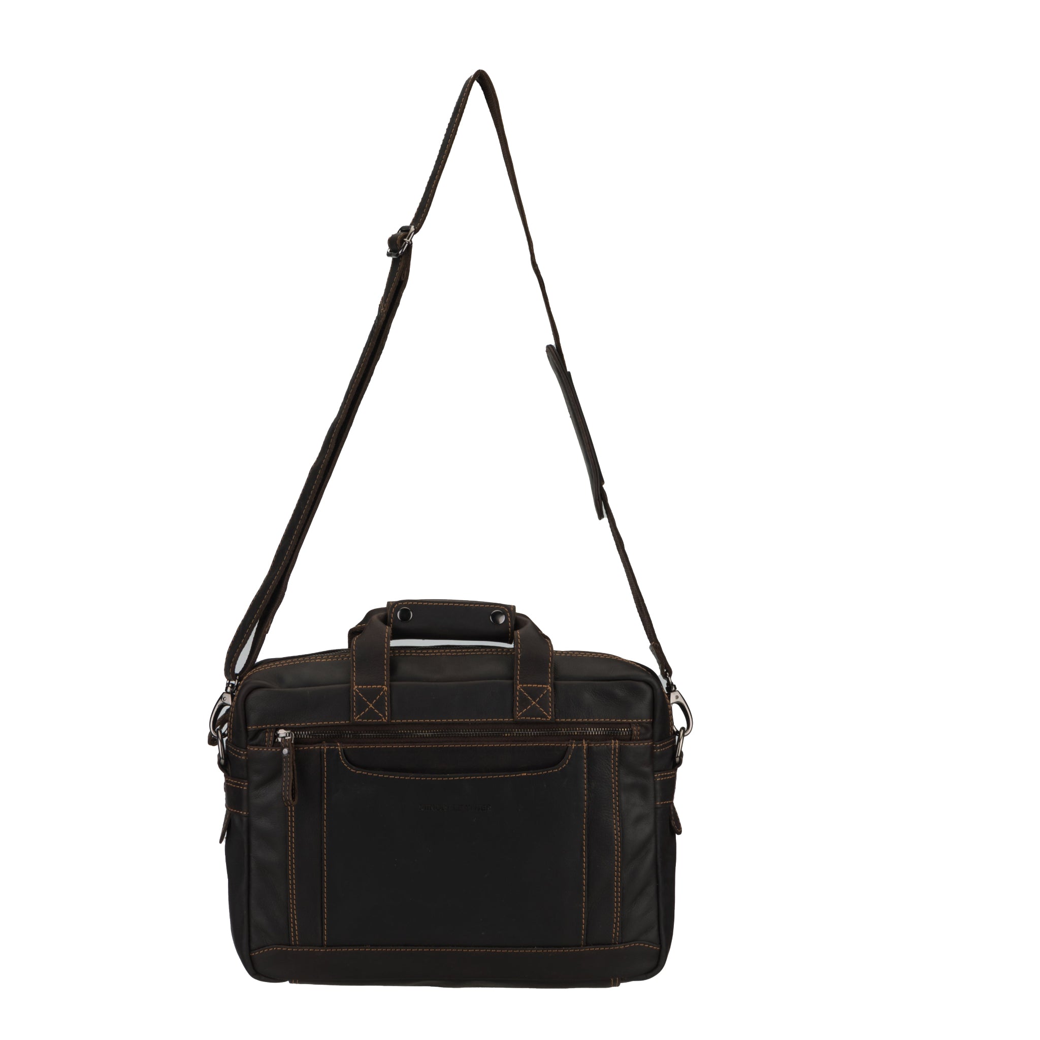 Brown Minori leather bag with a strap on a white background