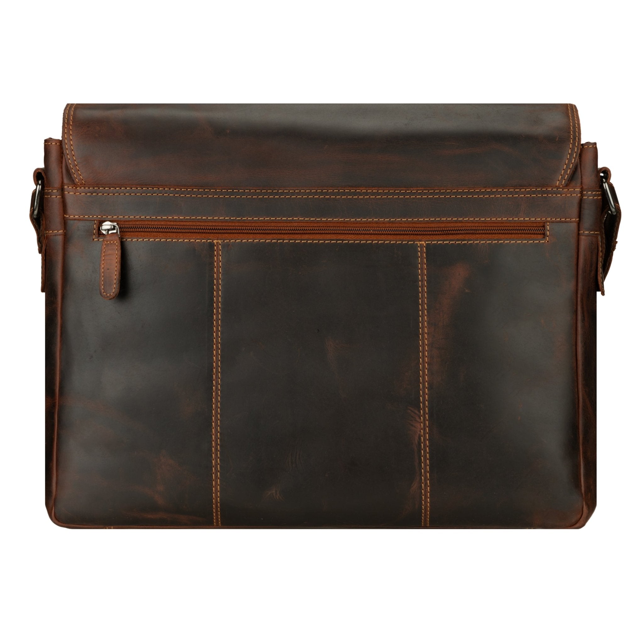 Richmond Full Grain Leather Laptop Messenger Bag 16 Inch for Men, Work Bag, Espresso - Minori Leather