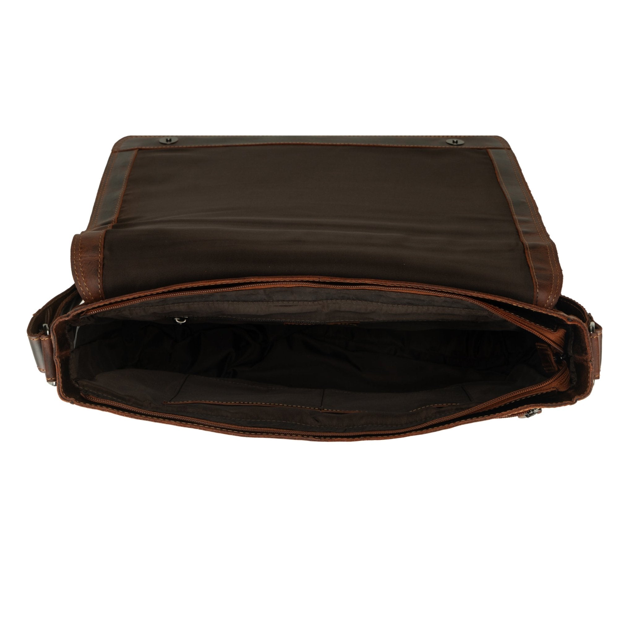 Richmond Full Grain Leather Laptop Messenger Bag 16 Inch for Men, Work Bag, Espresso - Minori Leather