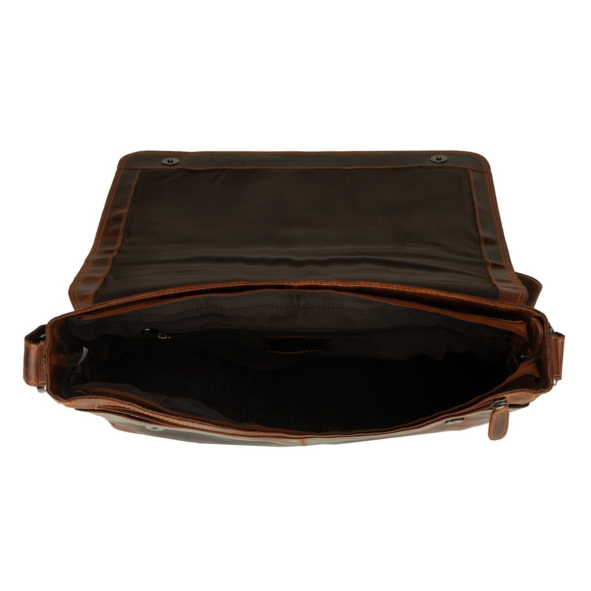 Richmond Full Grain Leather Laptop Messenger Bag 16 Inch for Men, Work Bag, Chestnut - Minori Leather