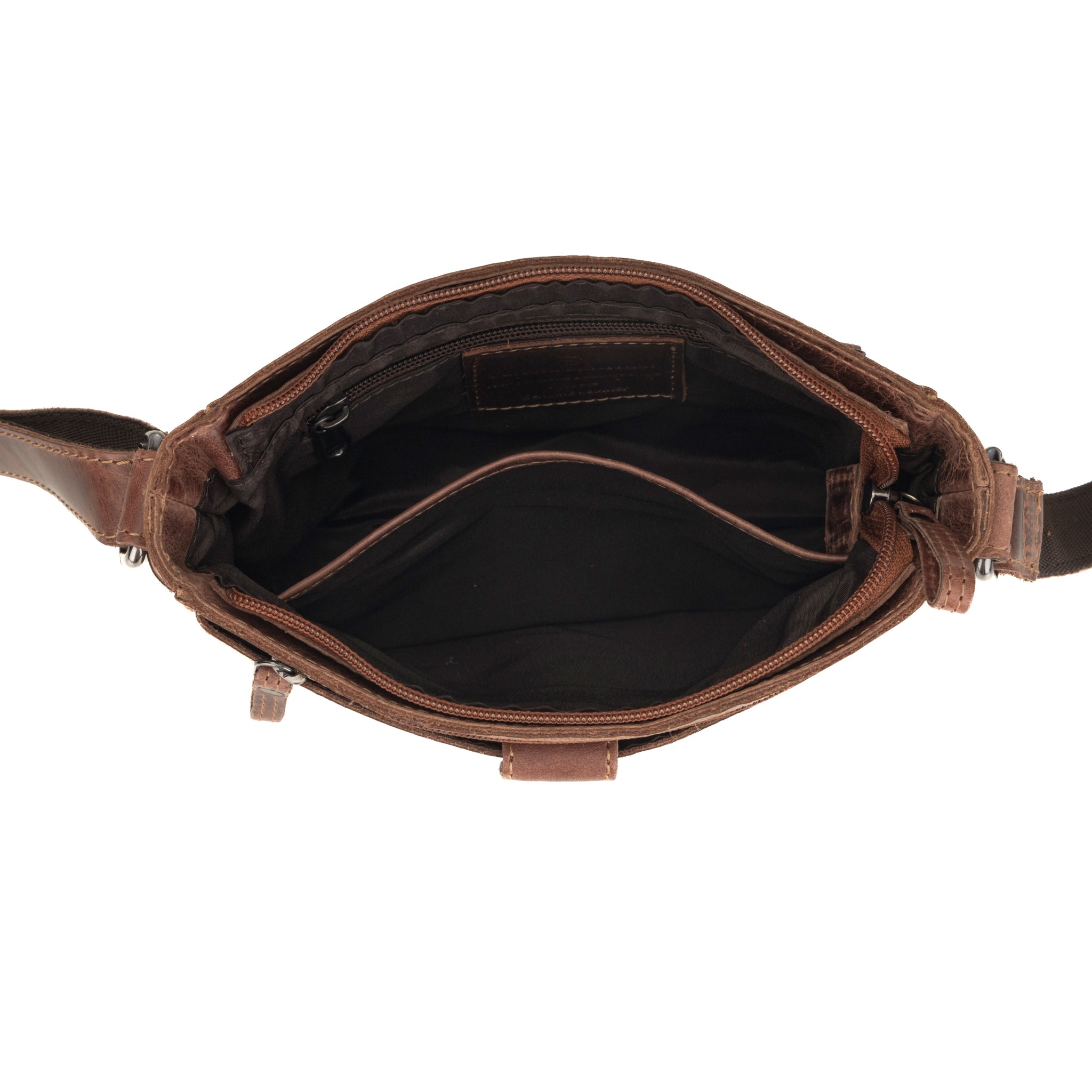 Brown Minori leather waist bag on a white background