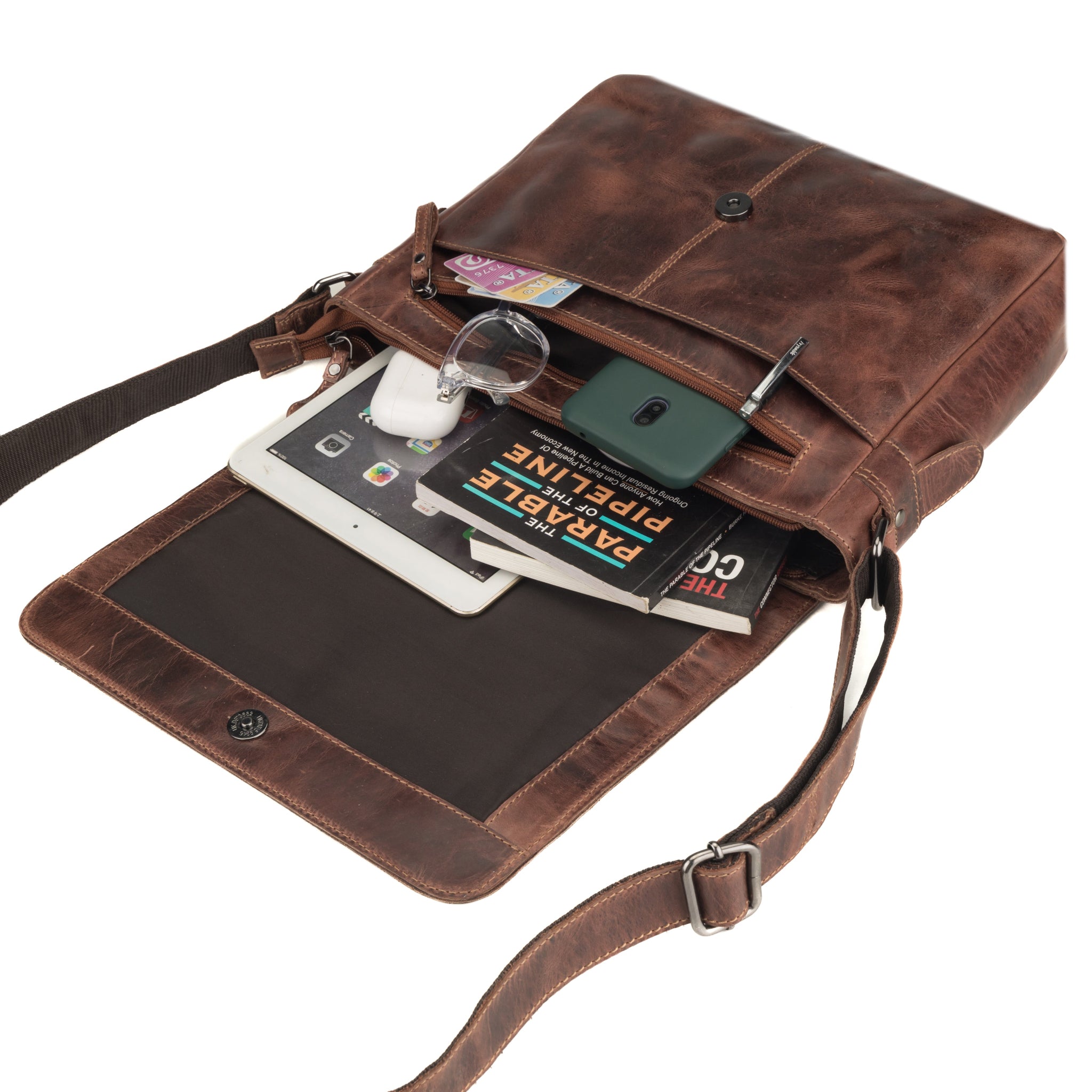 Austin Messenger 11" Chestnut - Minori Leather