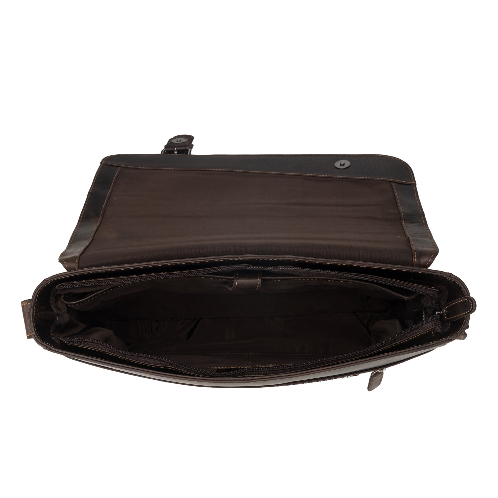 Brown Minori Leather 14-inch messenger bag with premium leather finish, designed for laptops and daily carry.