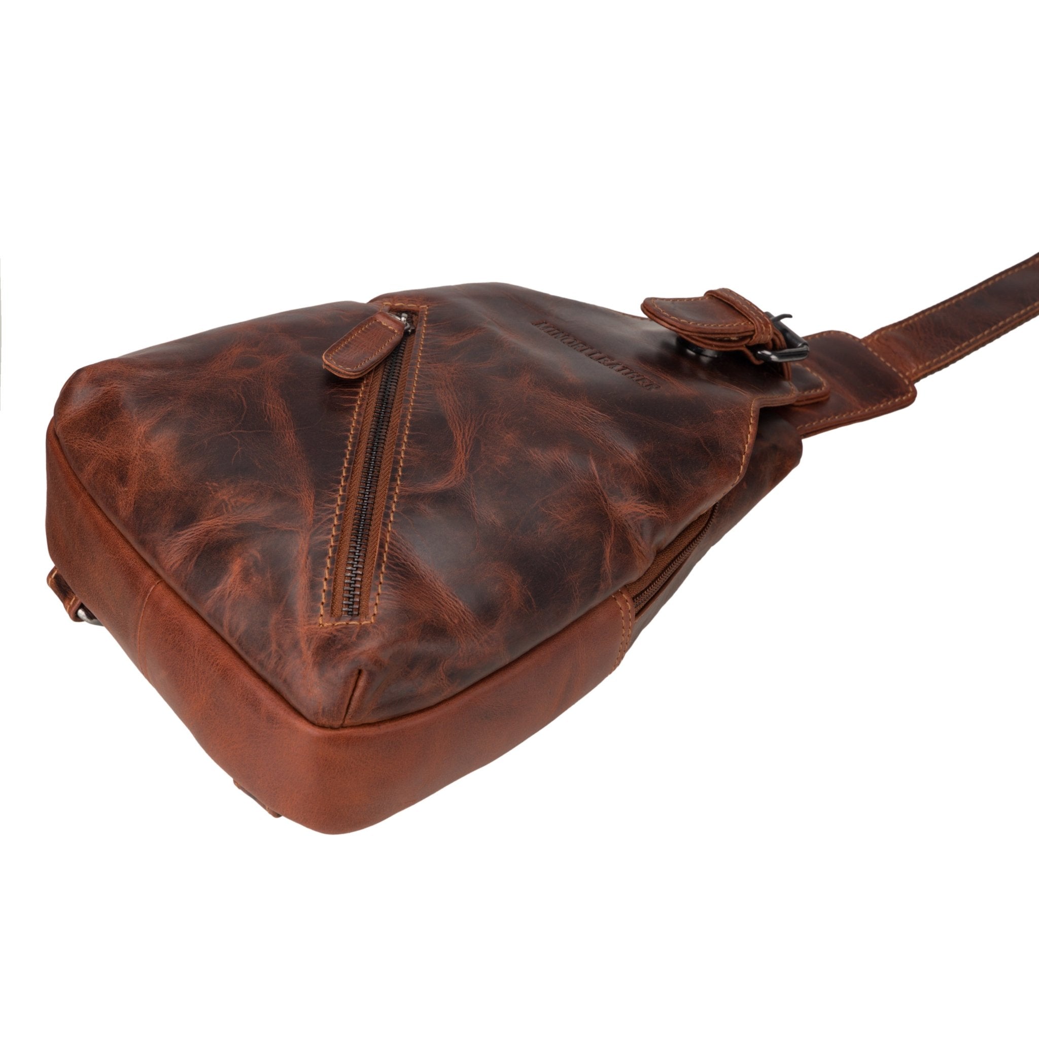 Sydney Leather Crossbody Bag – Unisex – Chestnut - Minori Leather
