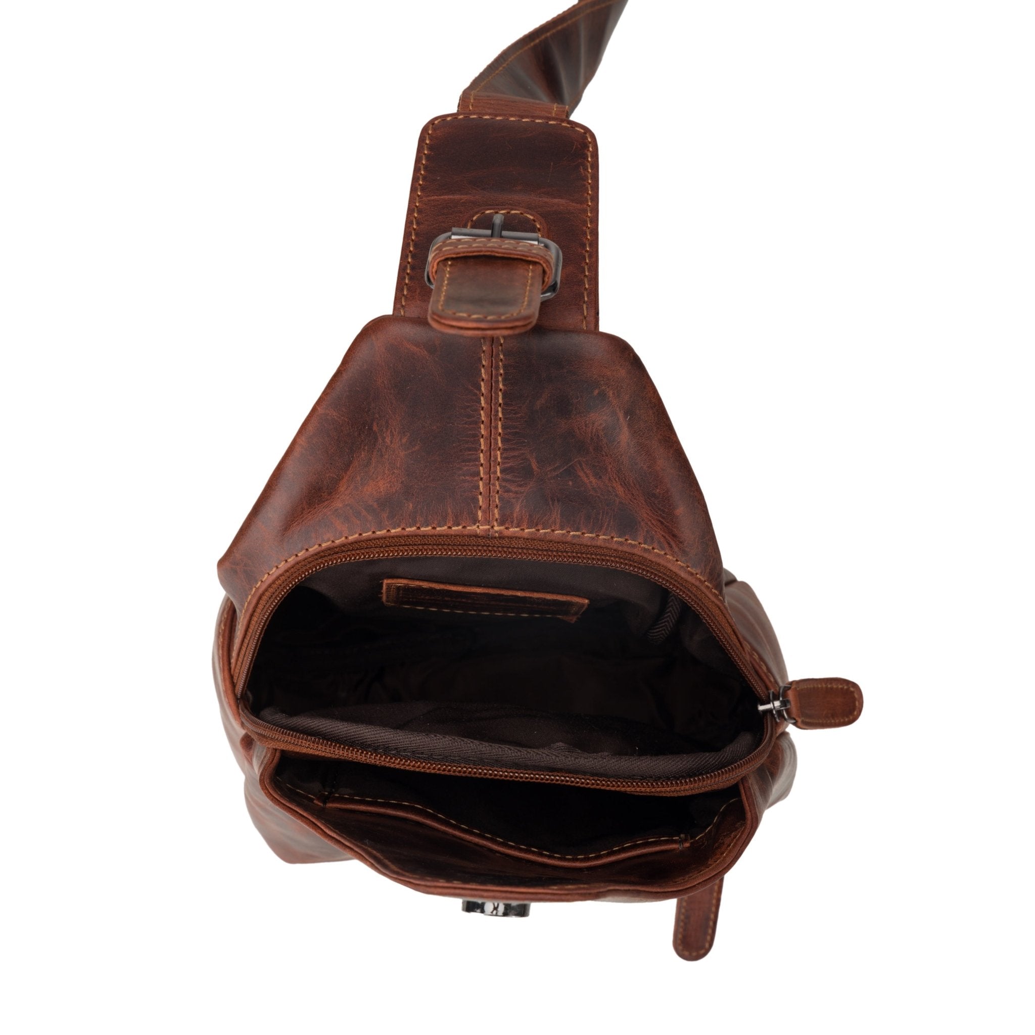 Sydney Leather Crossbody Bag – Unisex – Chestnut - Minori Leather