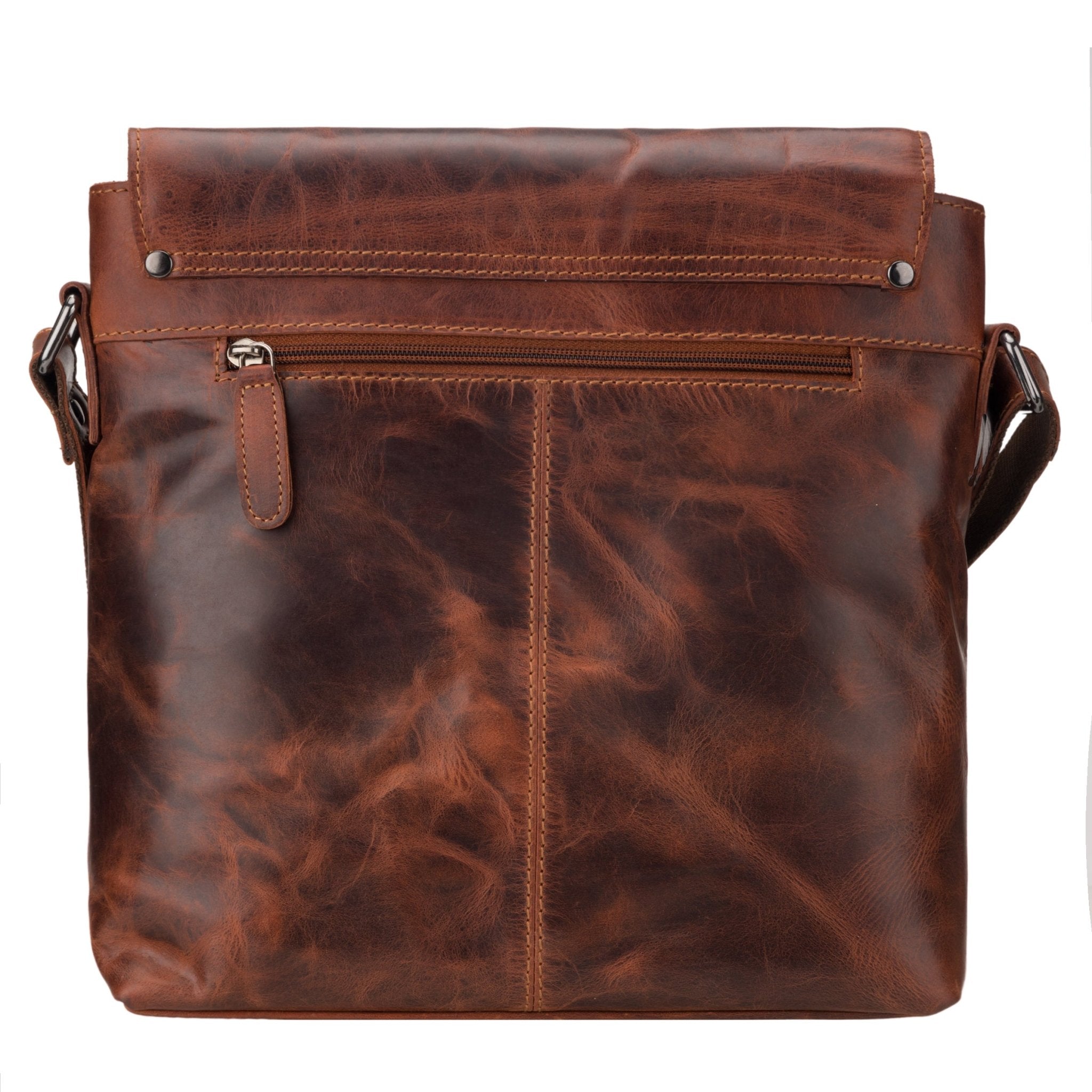 Noah Leather Messenger Bag – Unisex – Chestnut - Minori Leather