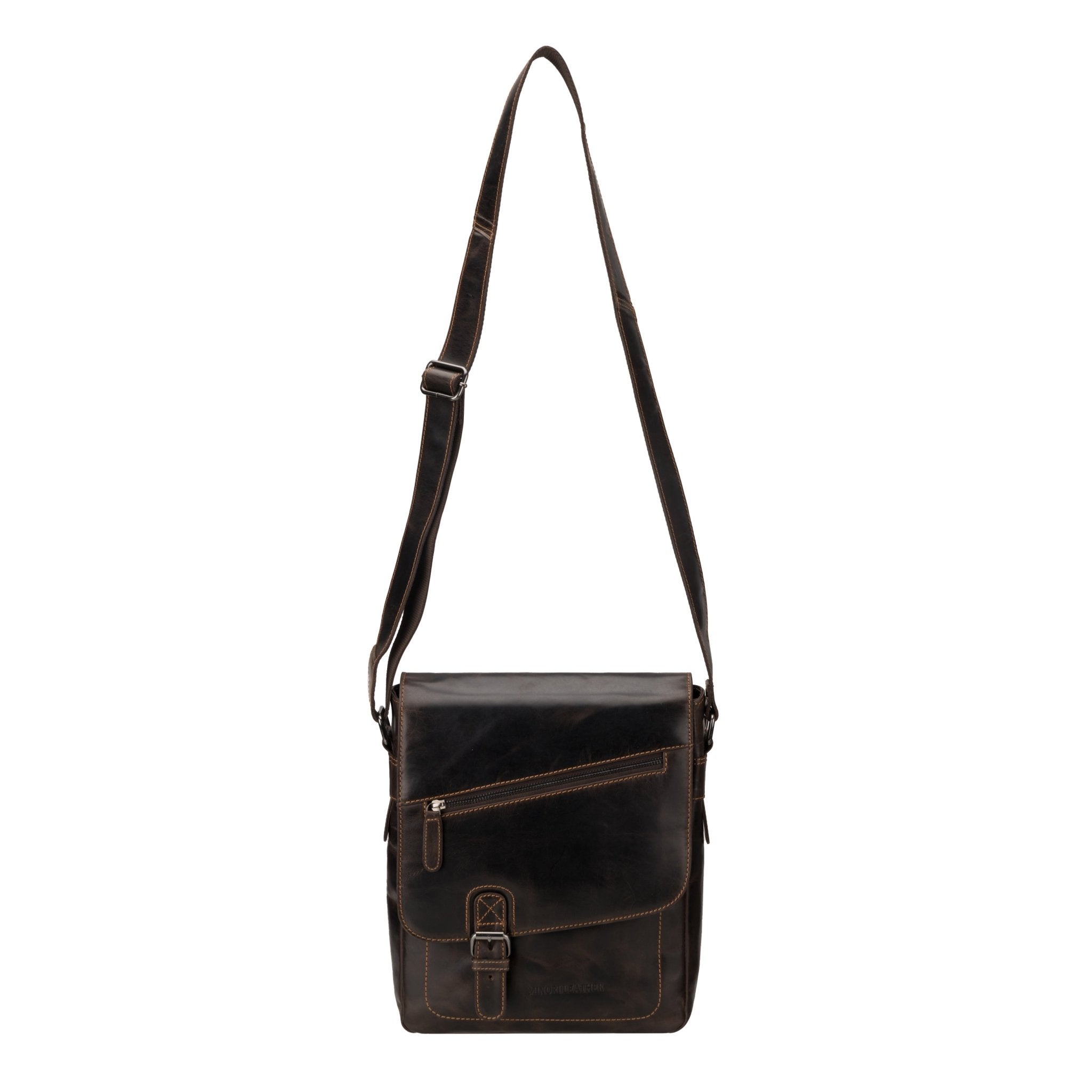 Raleigh Leather Messenger Bag – Unisex – Brown - Minori Leather