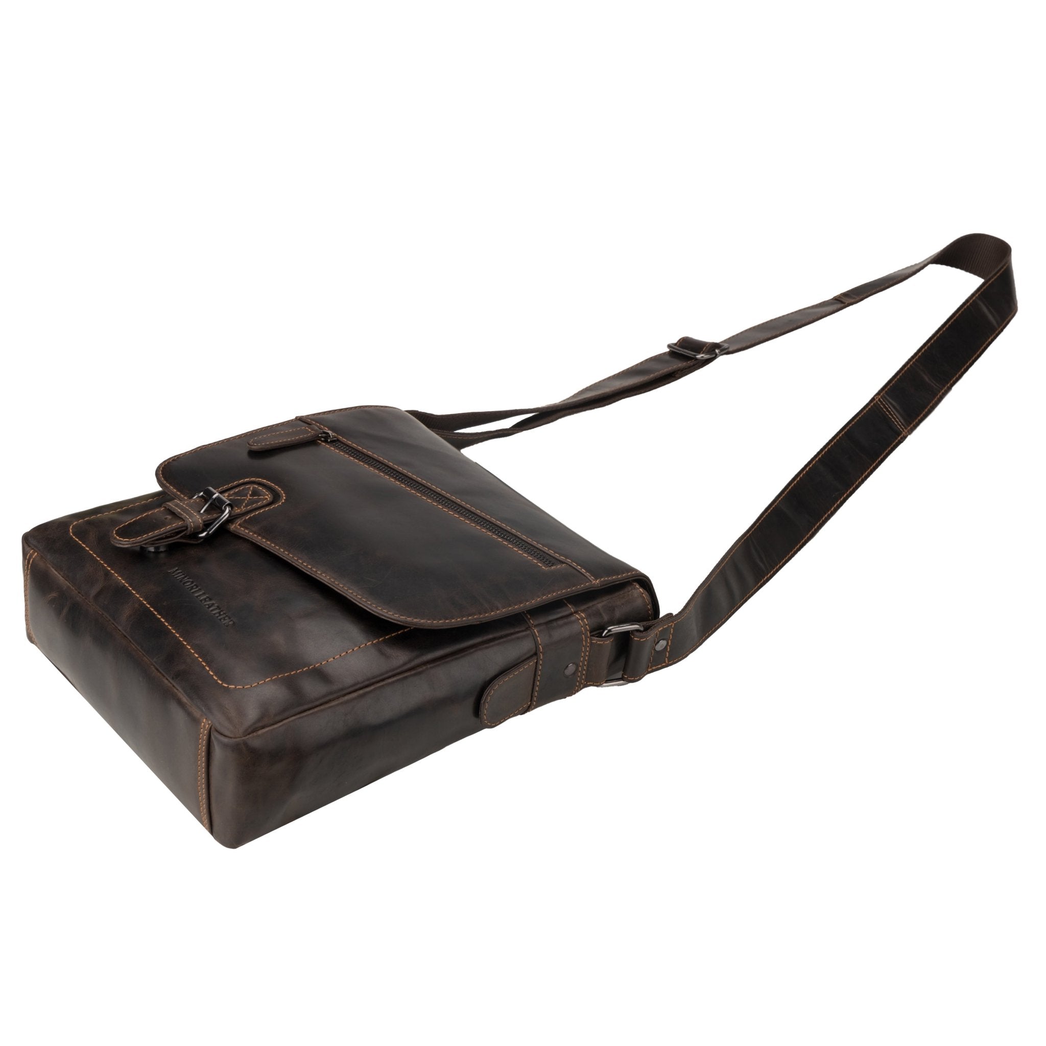 Raleigh Leather Messenger Bag – Unisex – Brown - Minori Leather