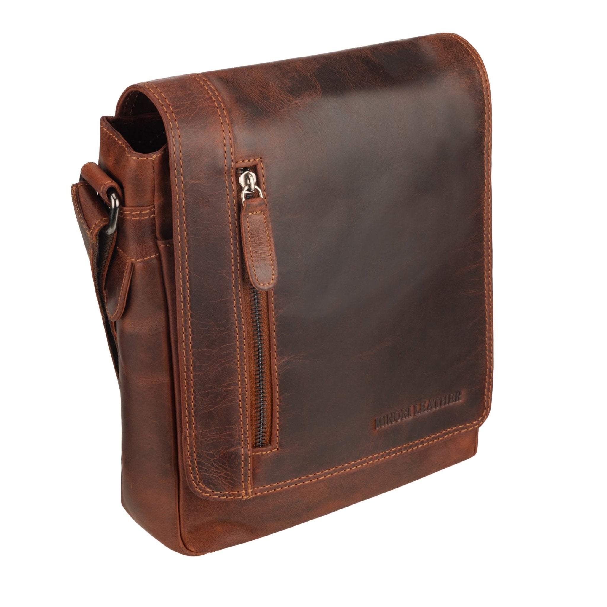 Minori Leather Knox leather crossbody bag with adjustable strap and sleek design, perfect for everyday use.