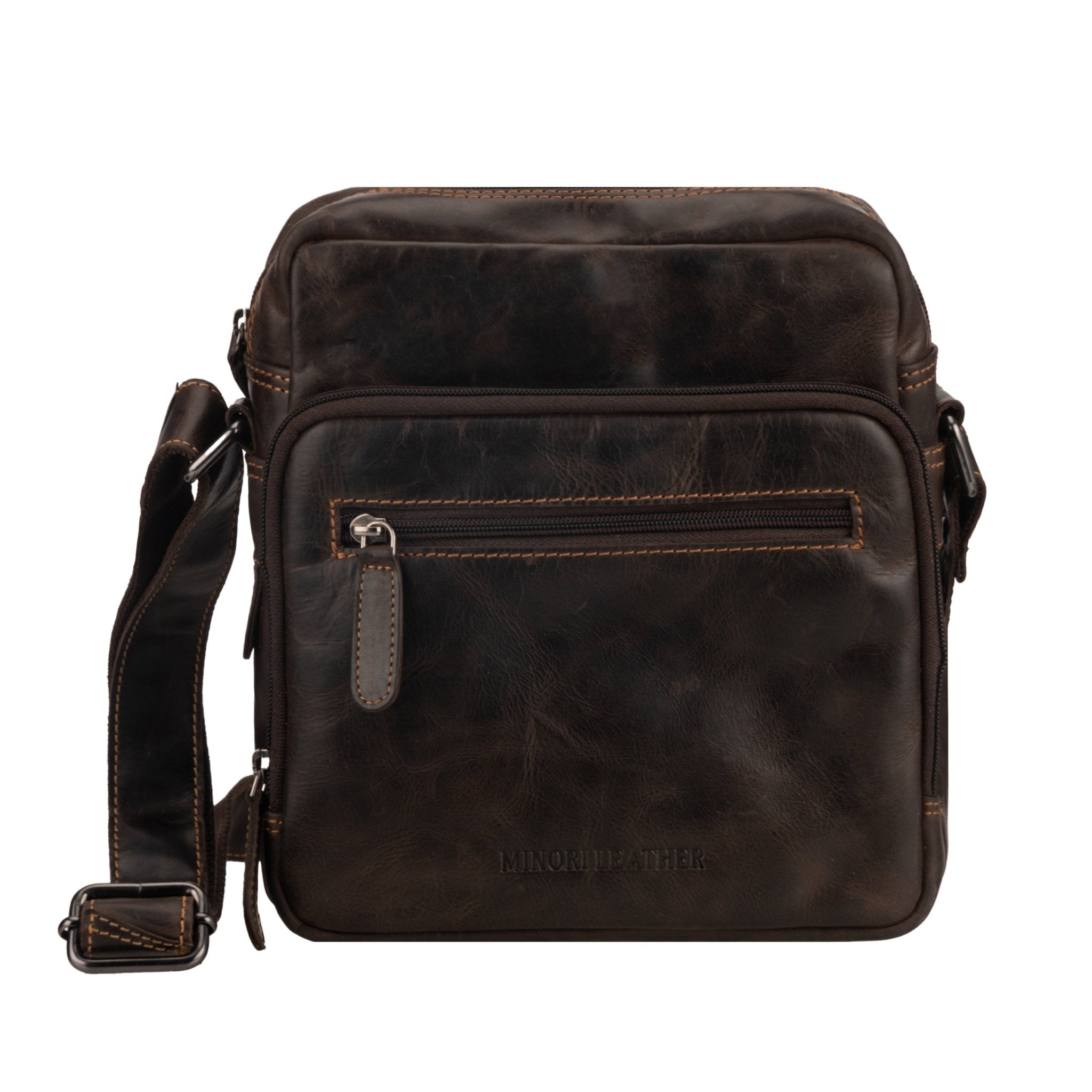 Harbor Leather Crossbody Bag in Brown - Minori Leather