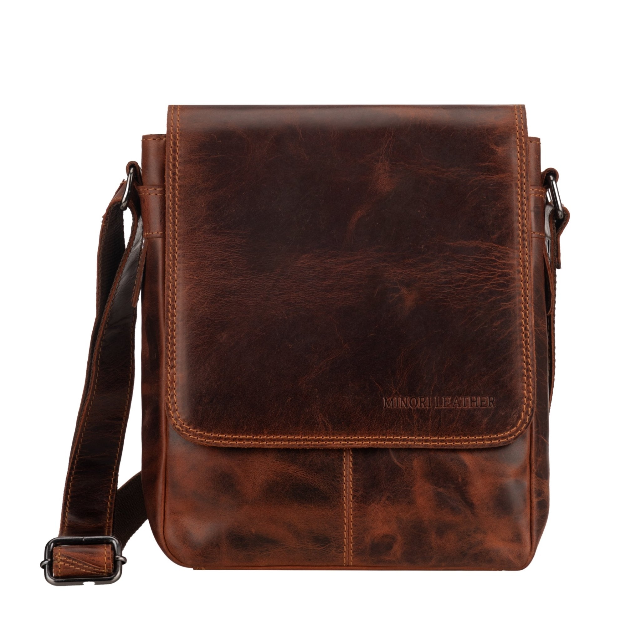 Halifax Leather Crossbody Bag – Chestnut | Minori Leather