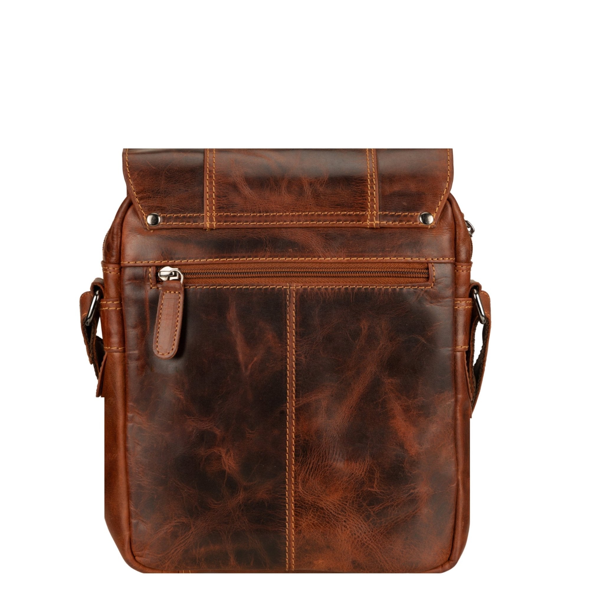 Boulder Leather Crossbody Bag in Chestnut - Minori Leather