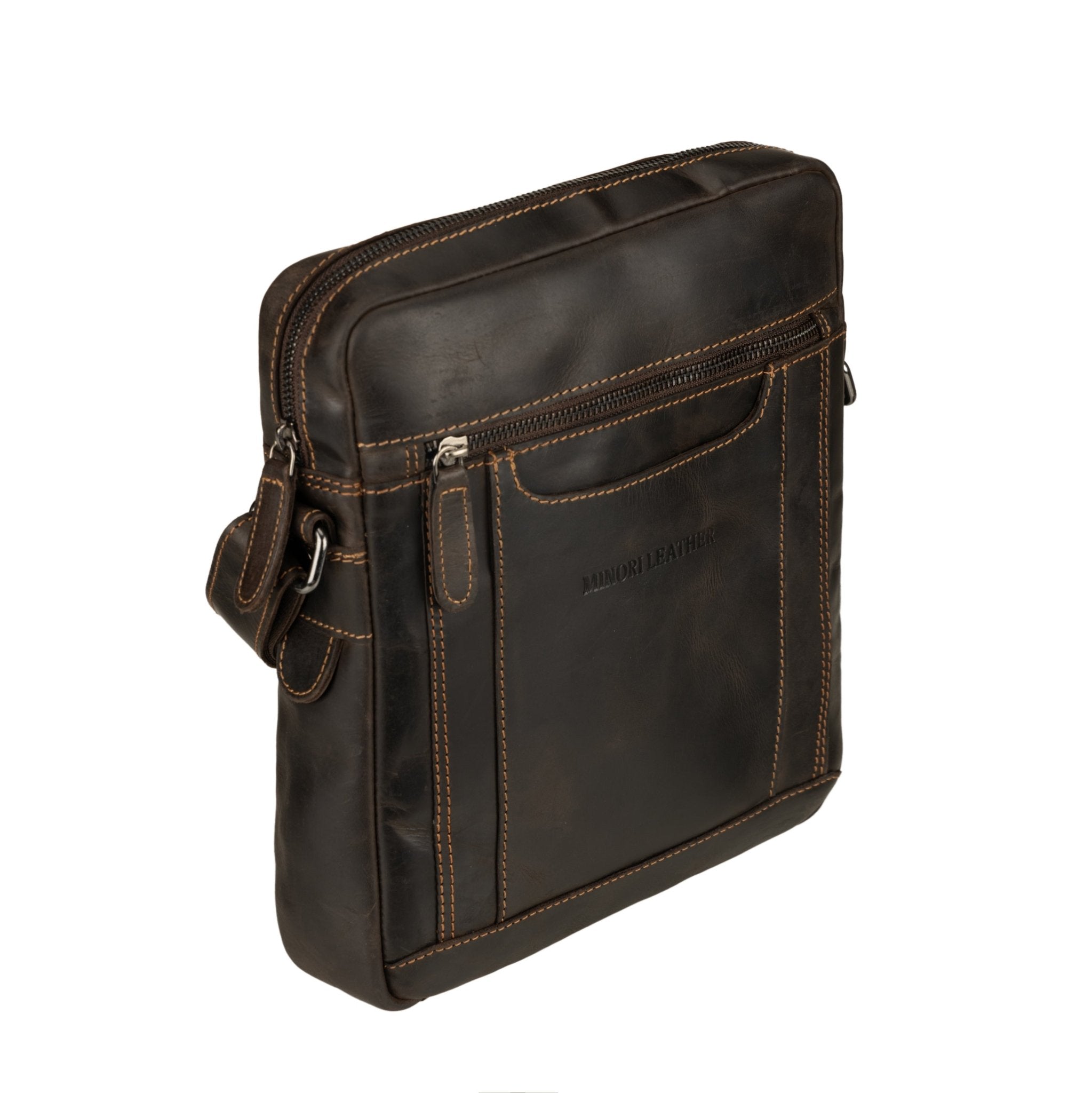 Tokyo Leather Crossbody Bag in Brown - Minori Leather