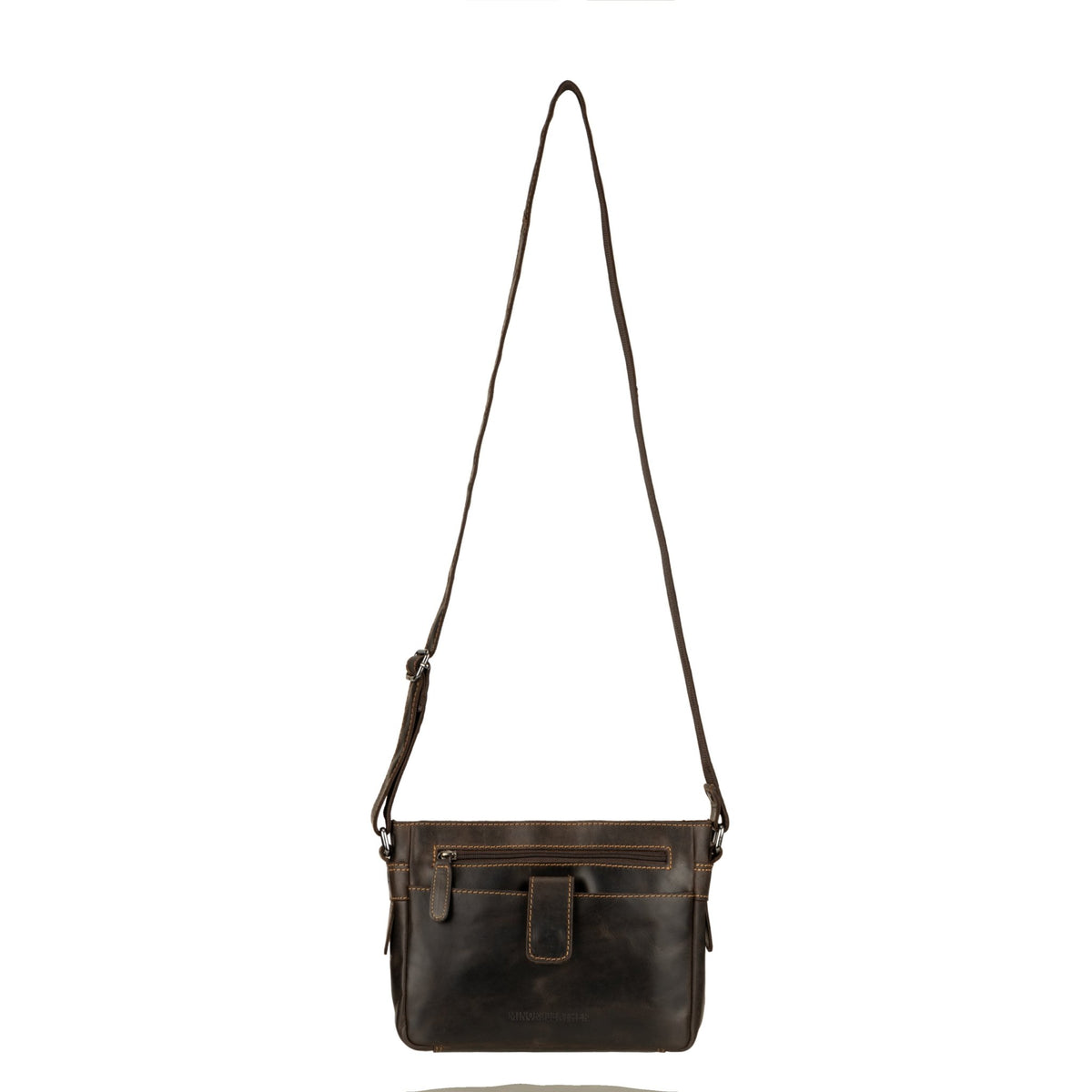 Camden Leather Crossbody Bag - Unisex - Brown - Minori Leather