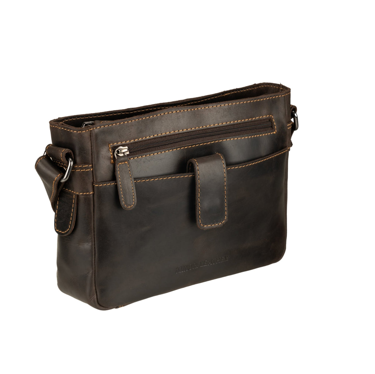 Camden Leather Crossbody Bag - Unisex - Brown - Minori Leather