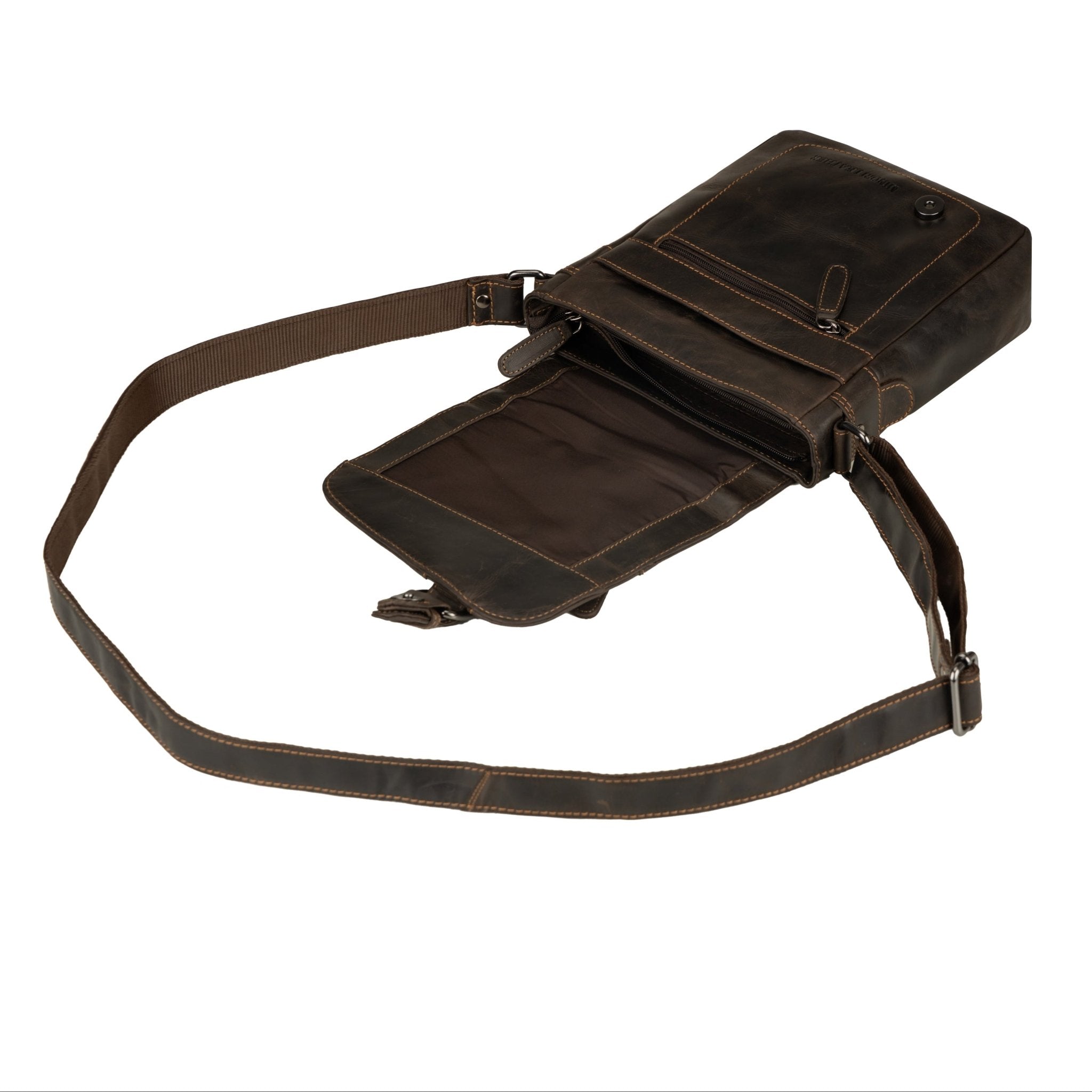 Dallas Leather Crossbody Bag – Unisex – Brown - Minori Leather