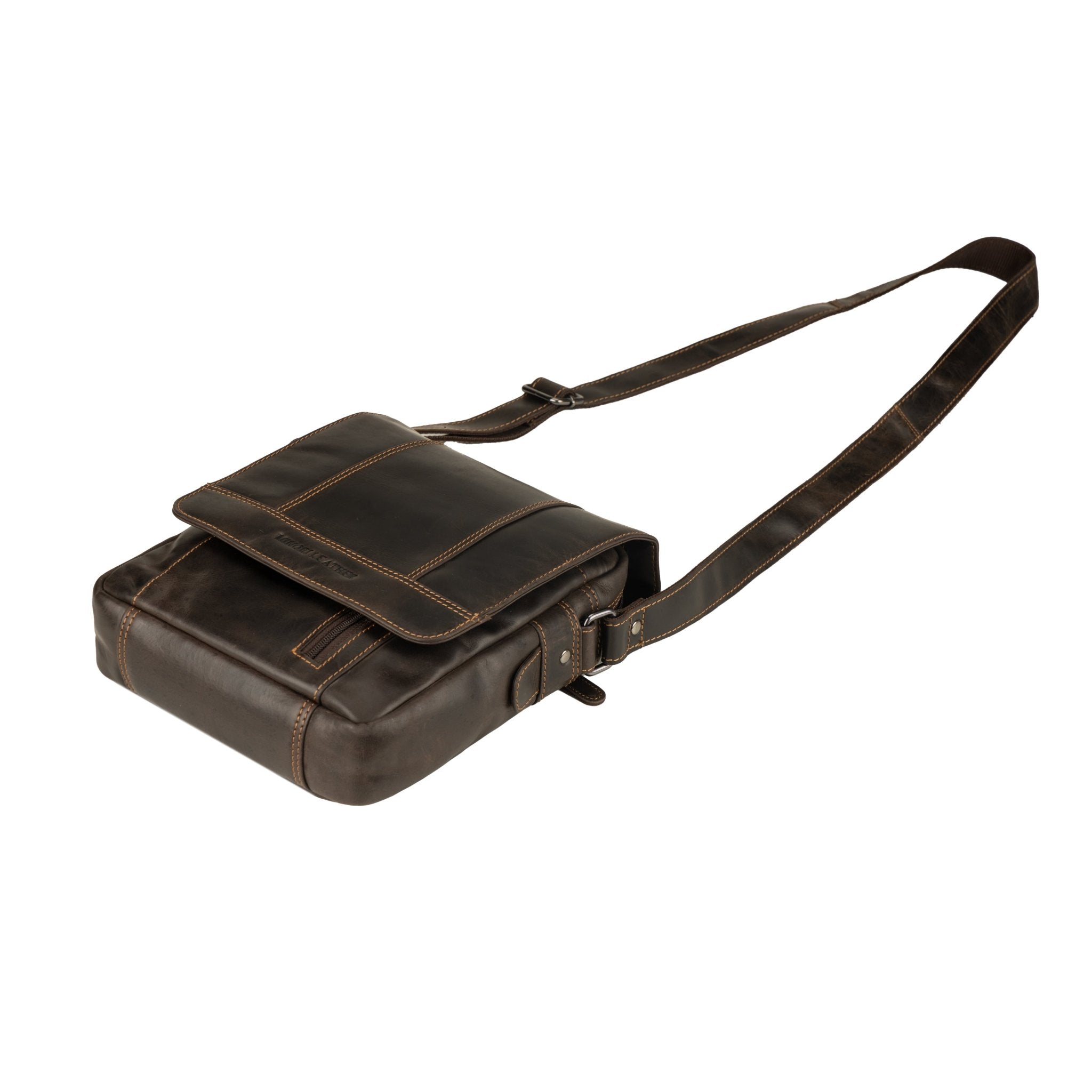 Boulder Leather Crossbody Bag in Brown - Minori Leather