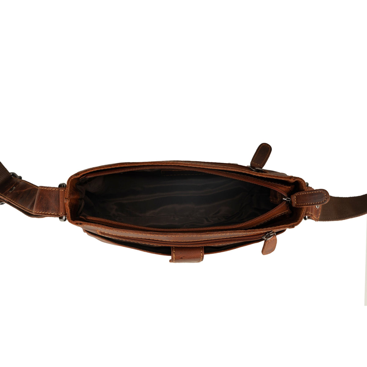 Camden Leather Crossbody Bag - Unisex - Chestnut - Minori Leather