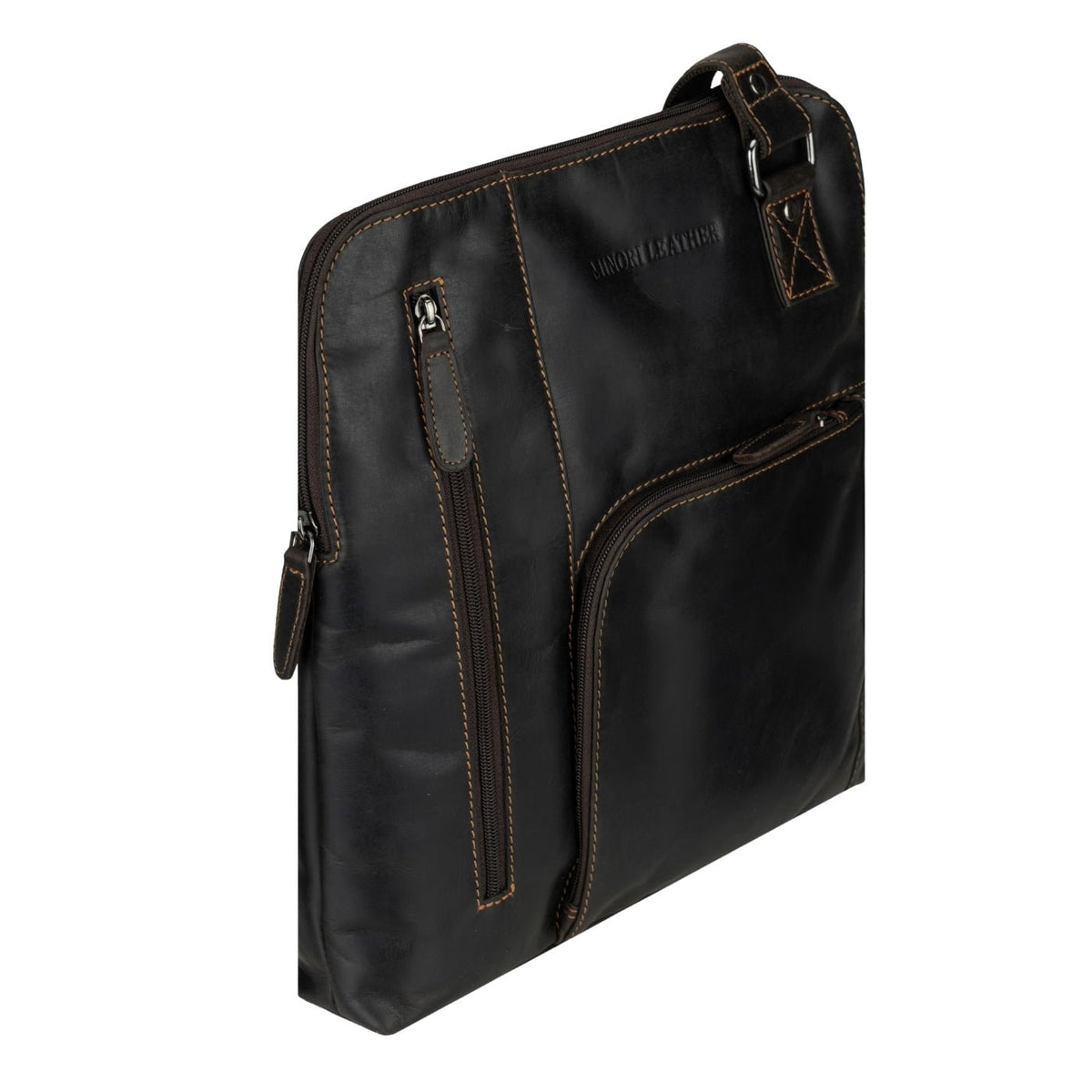 Ryder Leather Shoulder Bag – Unisex – Brown - Minori Leather