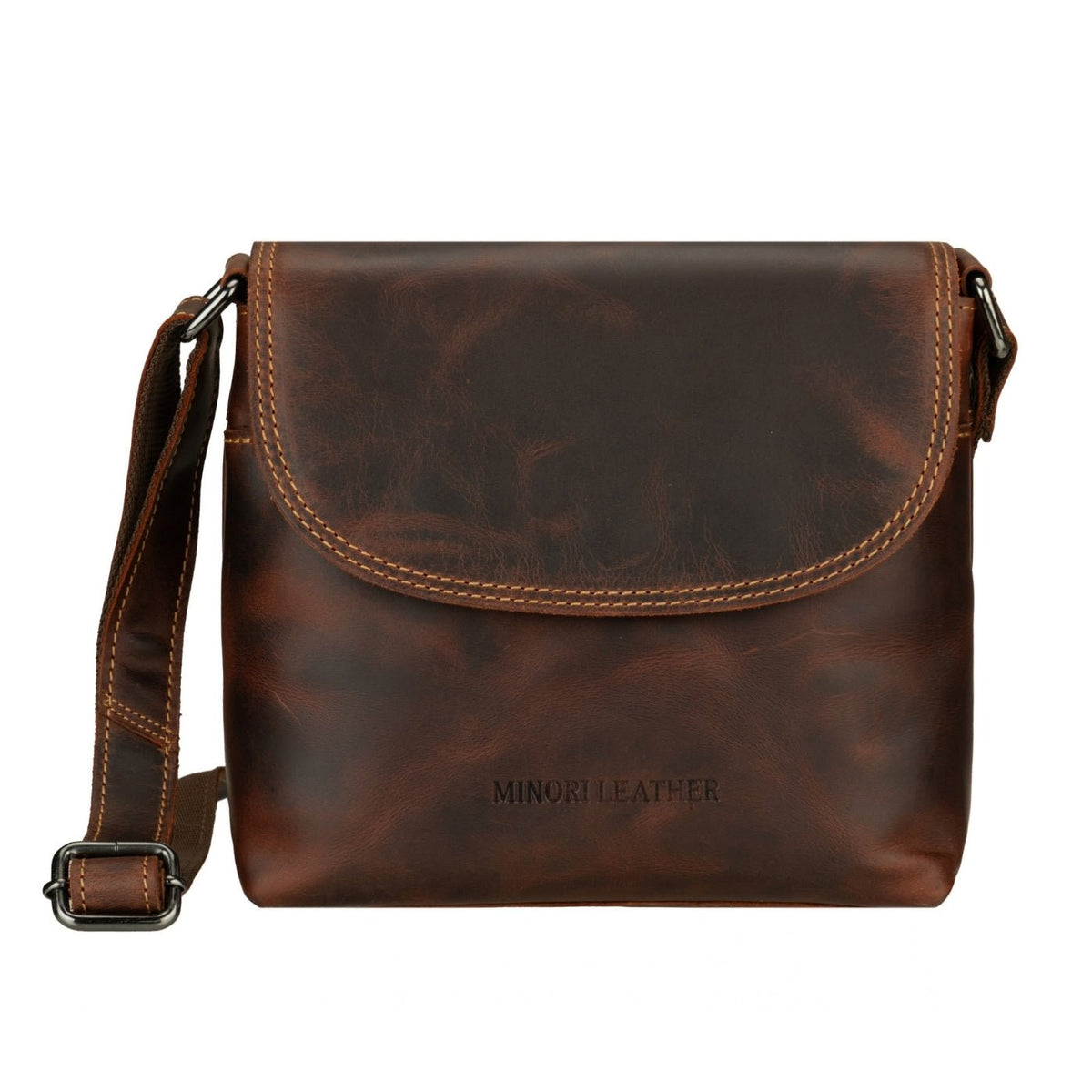 Metro Leather Crossbody Bag in Chestnut - Minori Leather