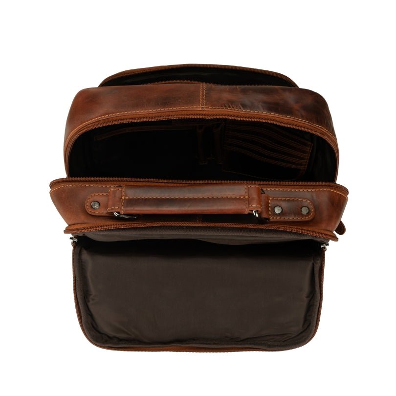 Orlando Leather Backpack 16" – Unisex – Chestnut - Minori Leather