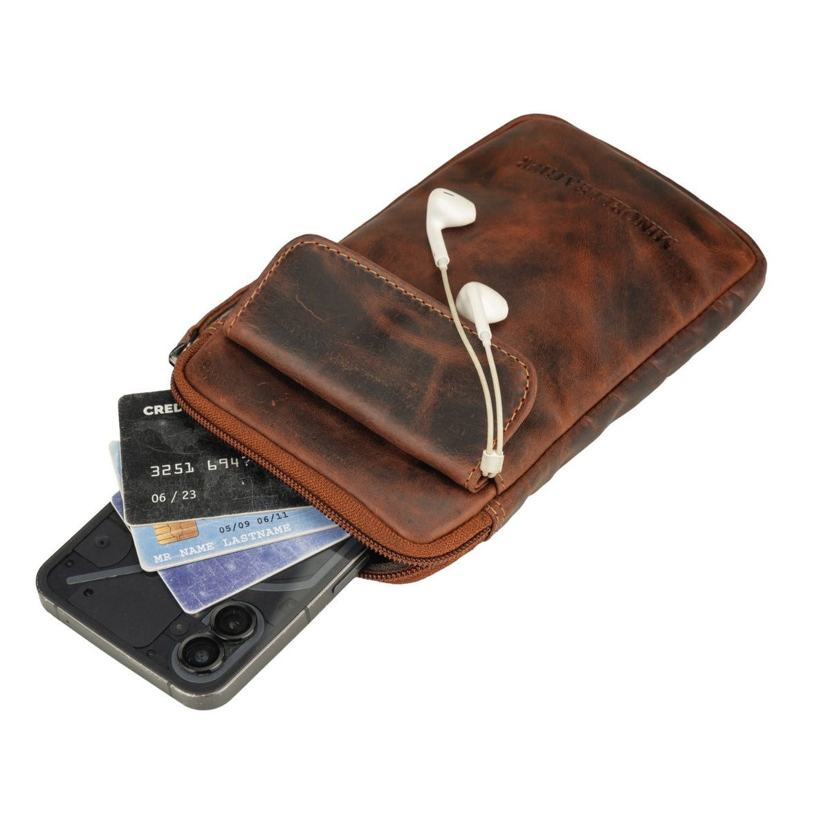Freya Leather Sling Bag – Unisex – Chestnut - Minori Leather