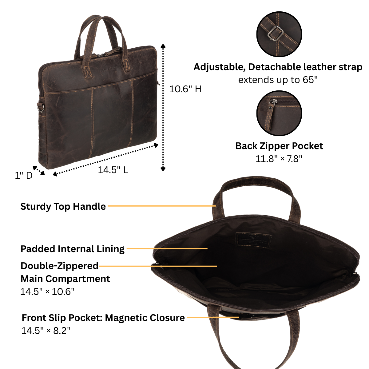 Atlas Sleeve 14" Brown