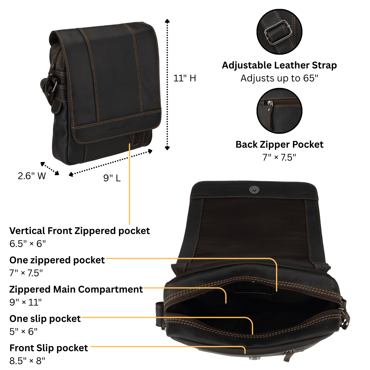 Boulder Messenger Brown - Minori Leather