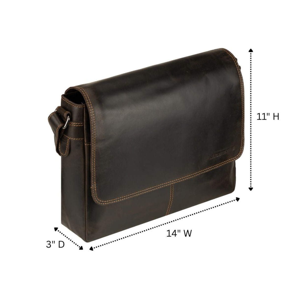 Bristol Leather Laptop Messenger Bag 14 Inch – Unisex – Brown - Minori Leather