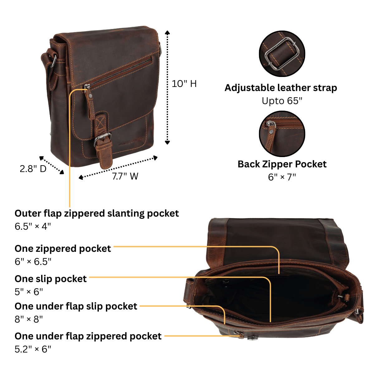 Dallas Shoulder Chestnut - Minori Leather