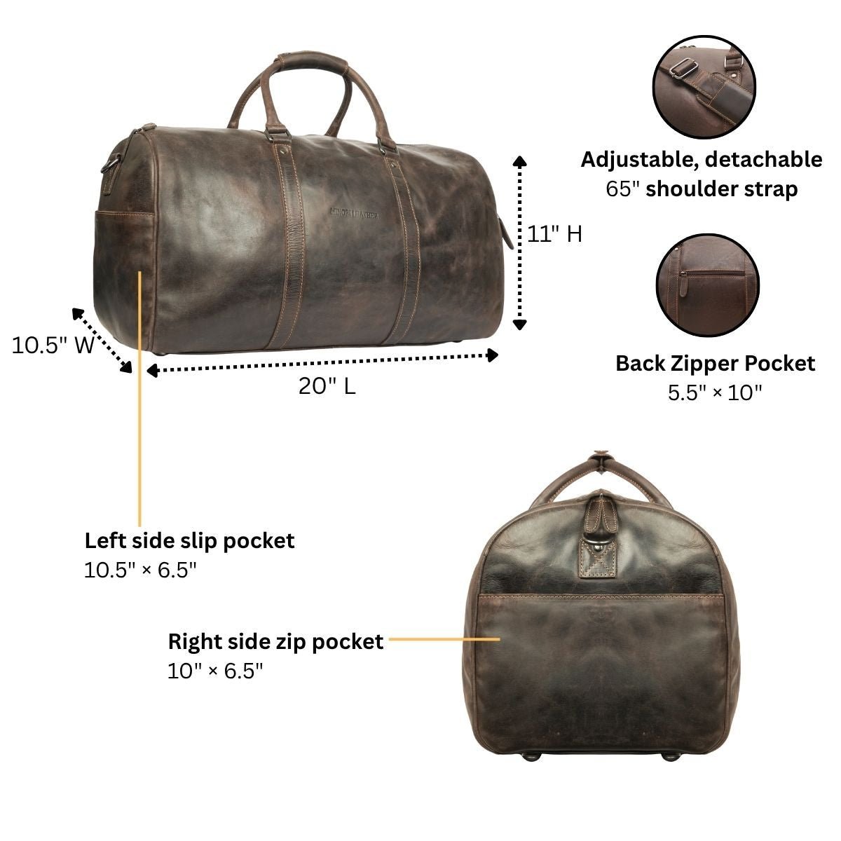 Jackson Leather Weekender Bag – Unisex - Minori Leather