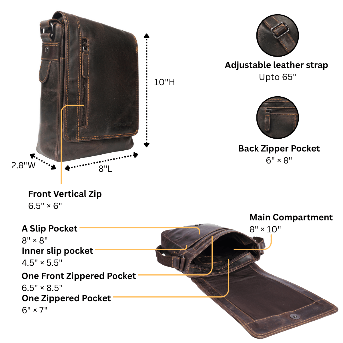 Knox Crossbody Brown - Minori Leather