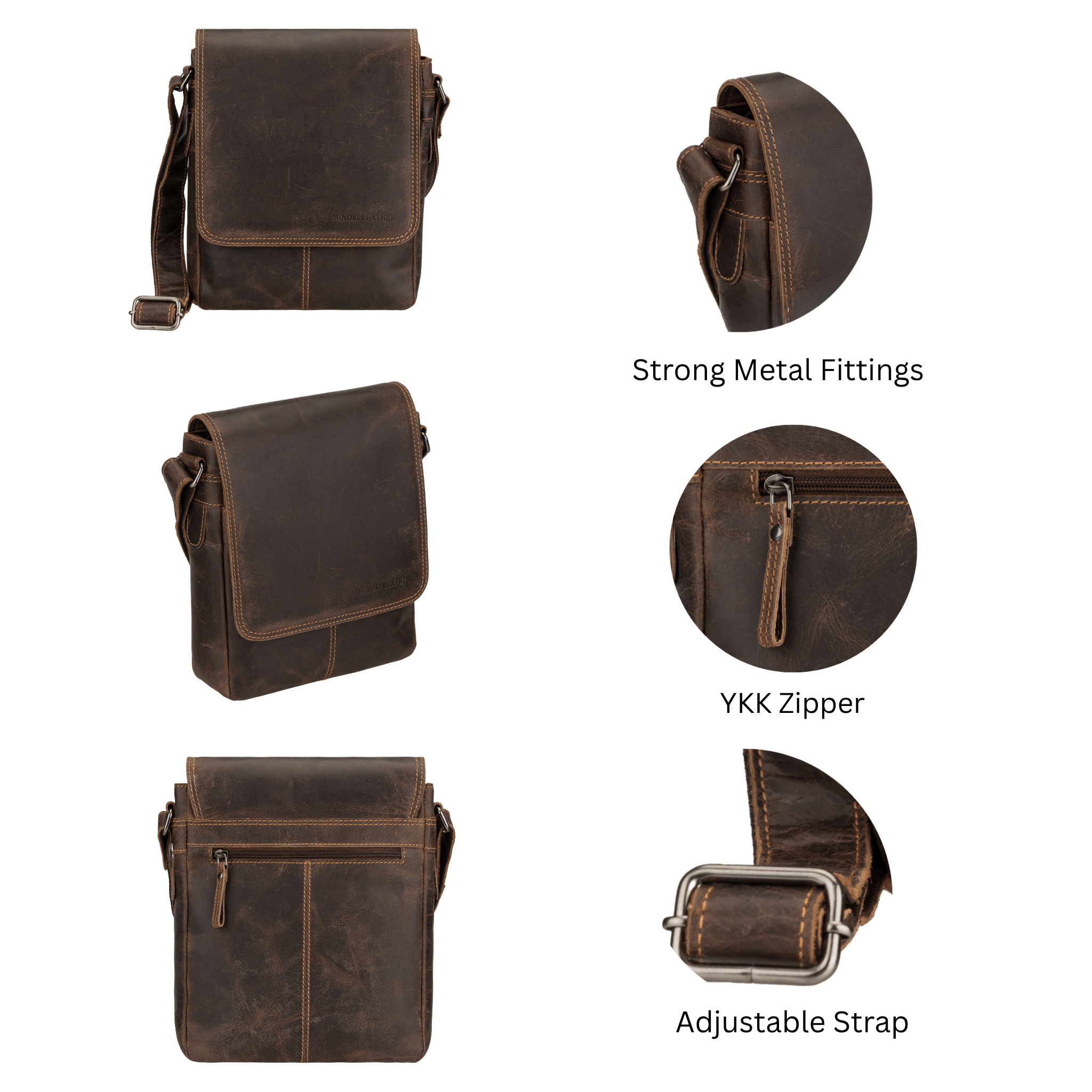 Halifax Crossbody Brown - Minori Leather