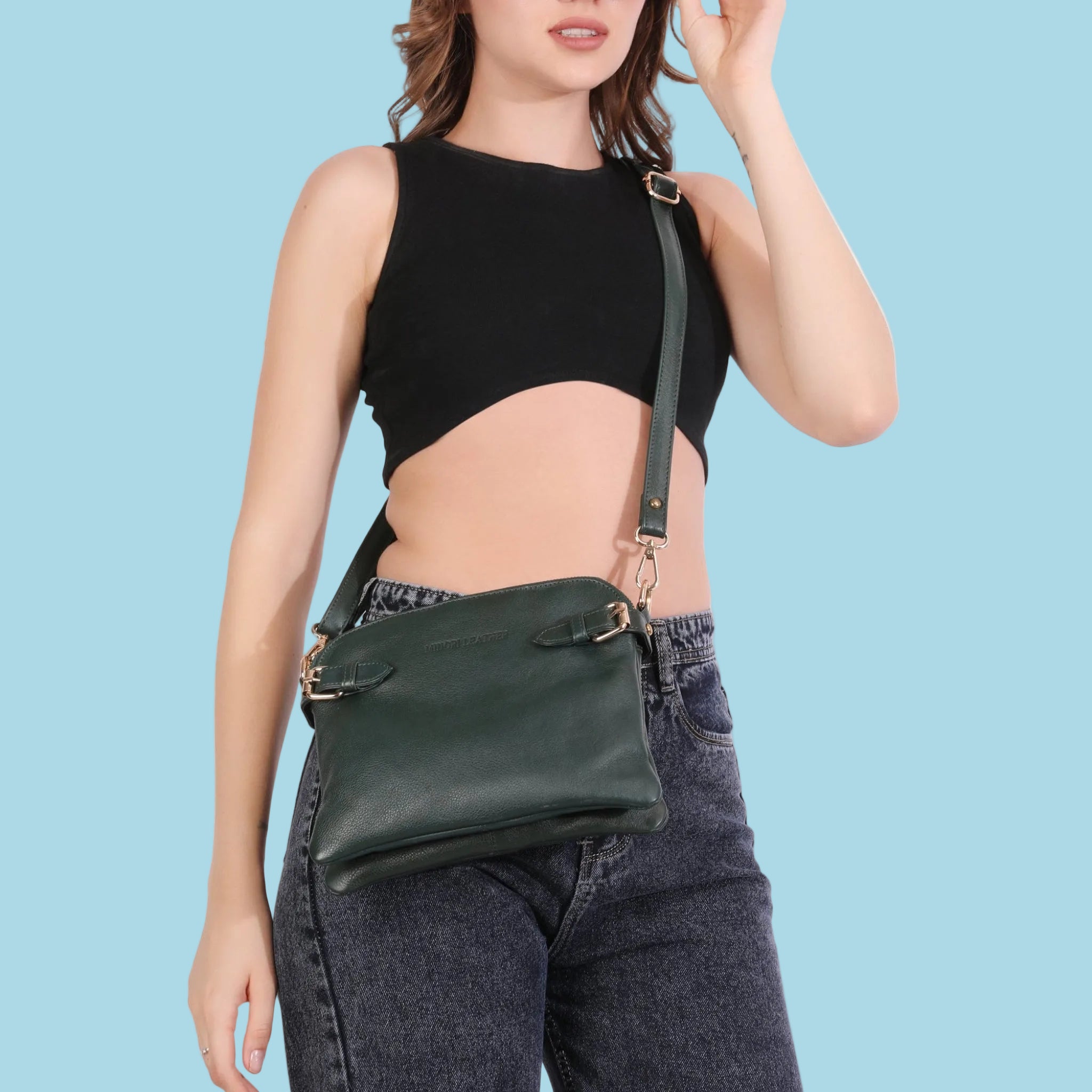 Sofia Crossbody Wristlet Tan - Minori Leather