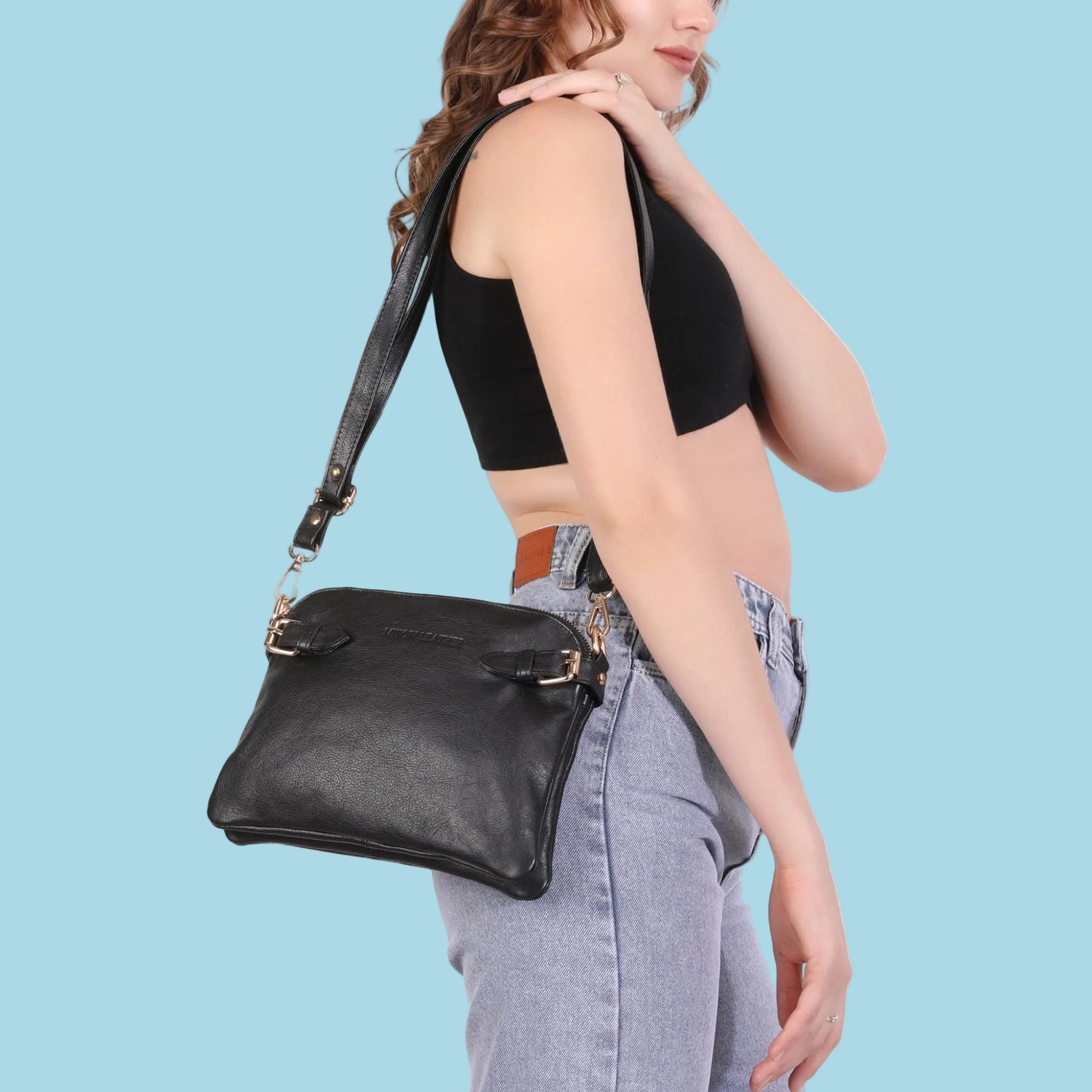 Sofia Crossbody Wristlet Black - Minori Leather