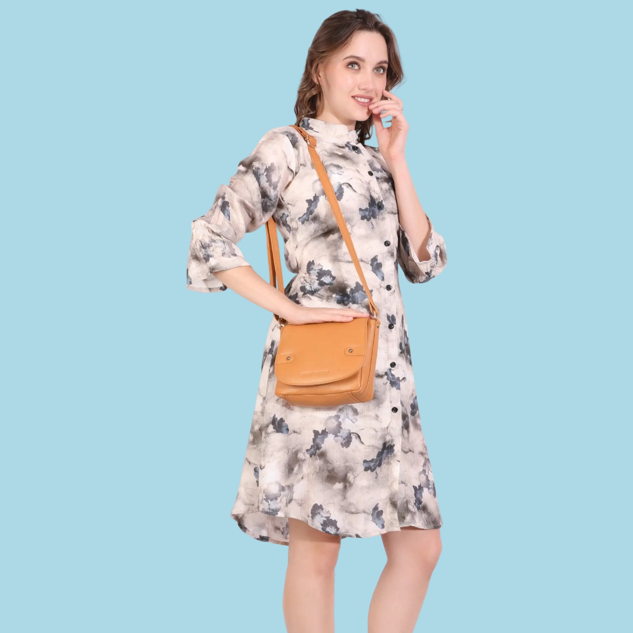 Savannah Crossbody Tan - Minori Leather