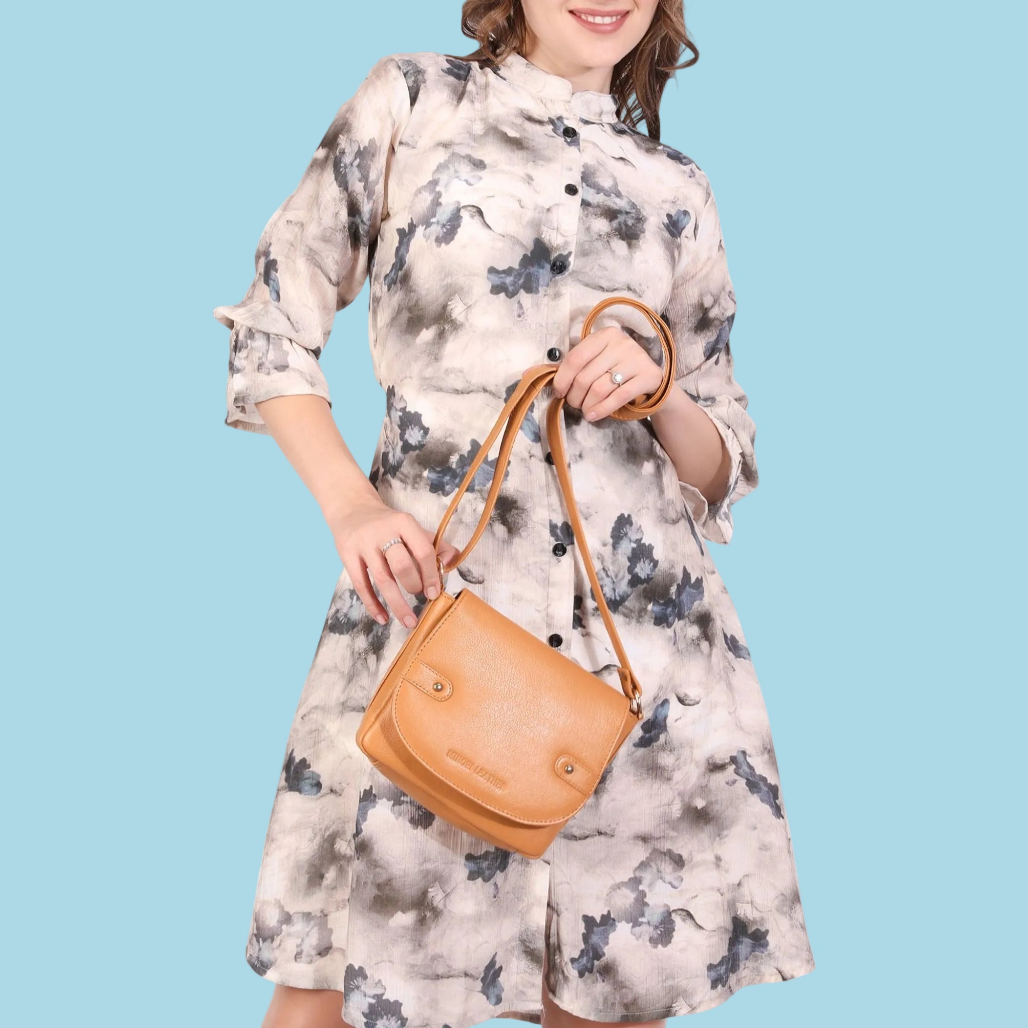 Savannah Crossbody Tan - Minori Leather