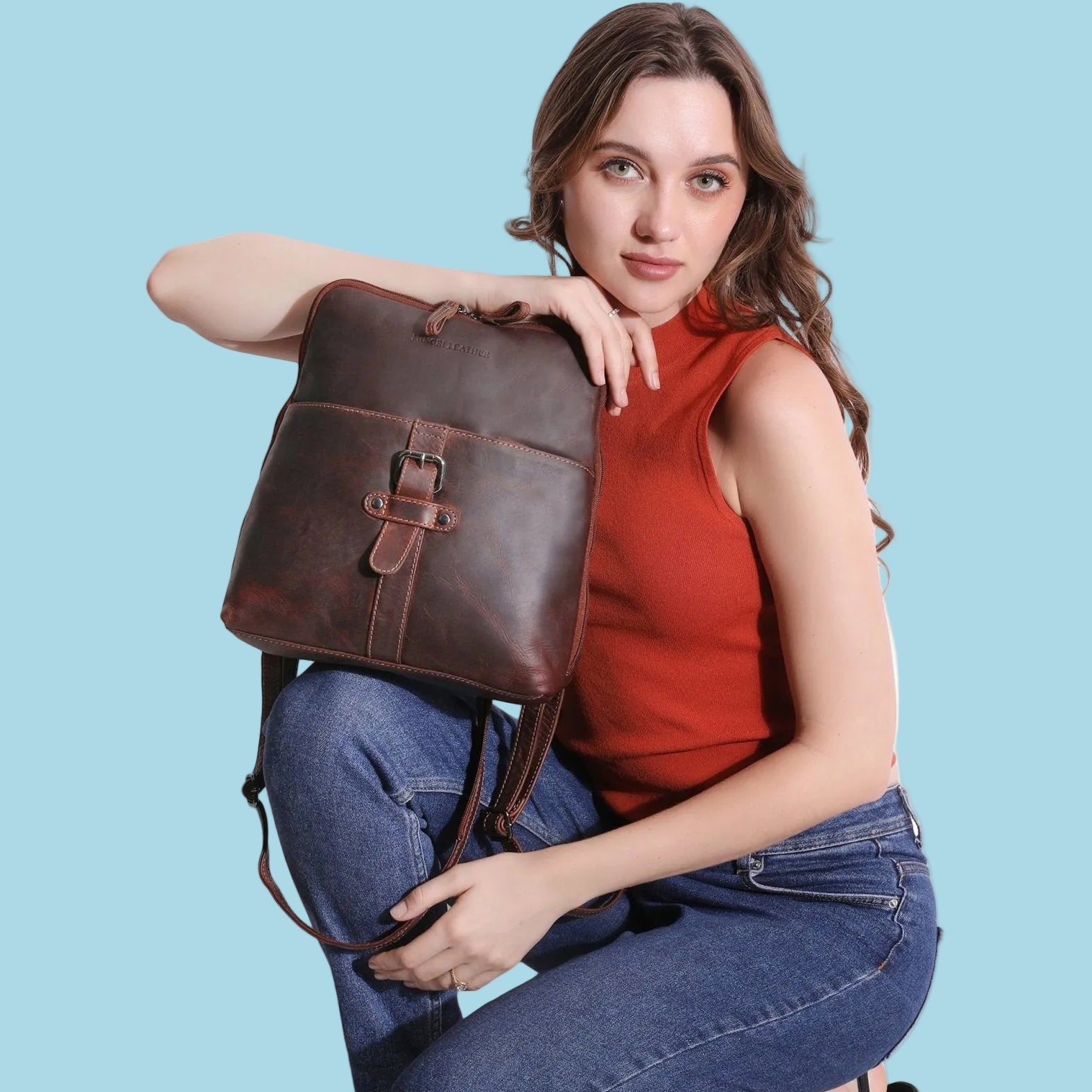 Isla Everyday Backpack Chestnut - Minori Leather