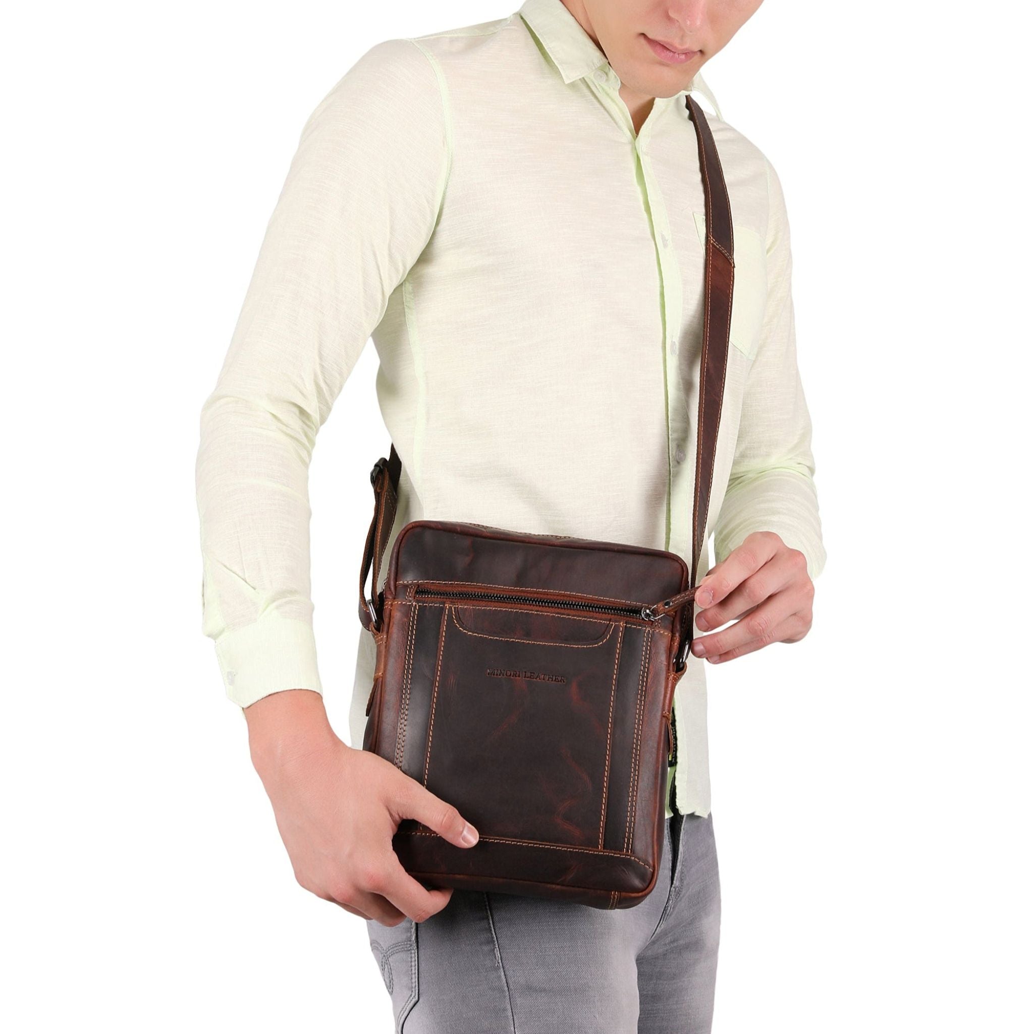 Tokyo Shoulder Chestnut - Minori Leather