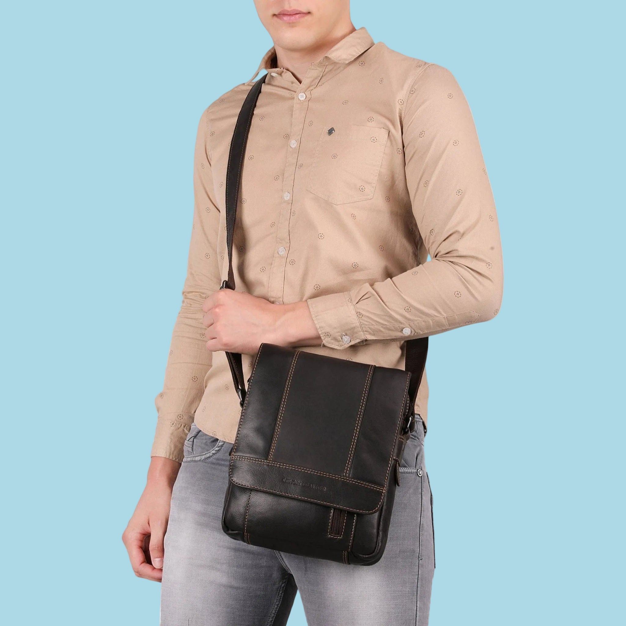 Boulder Messenger Brown - Minori Leather