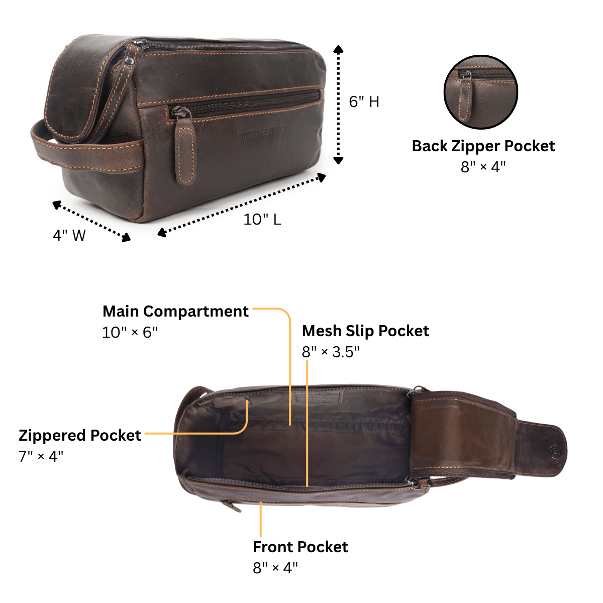 Nomad Toiletry Brown - Minori Leather