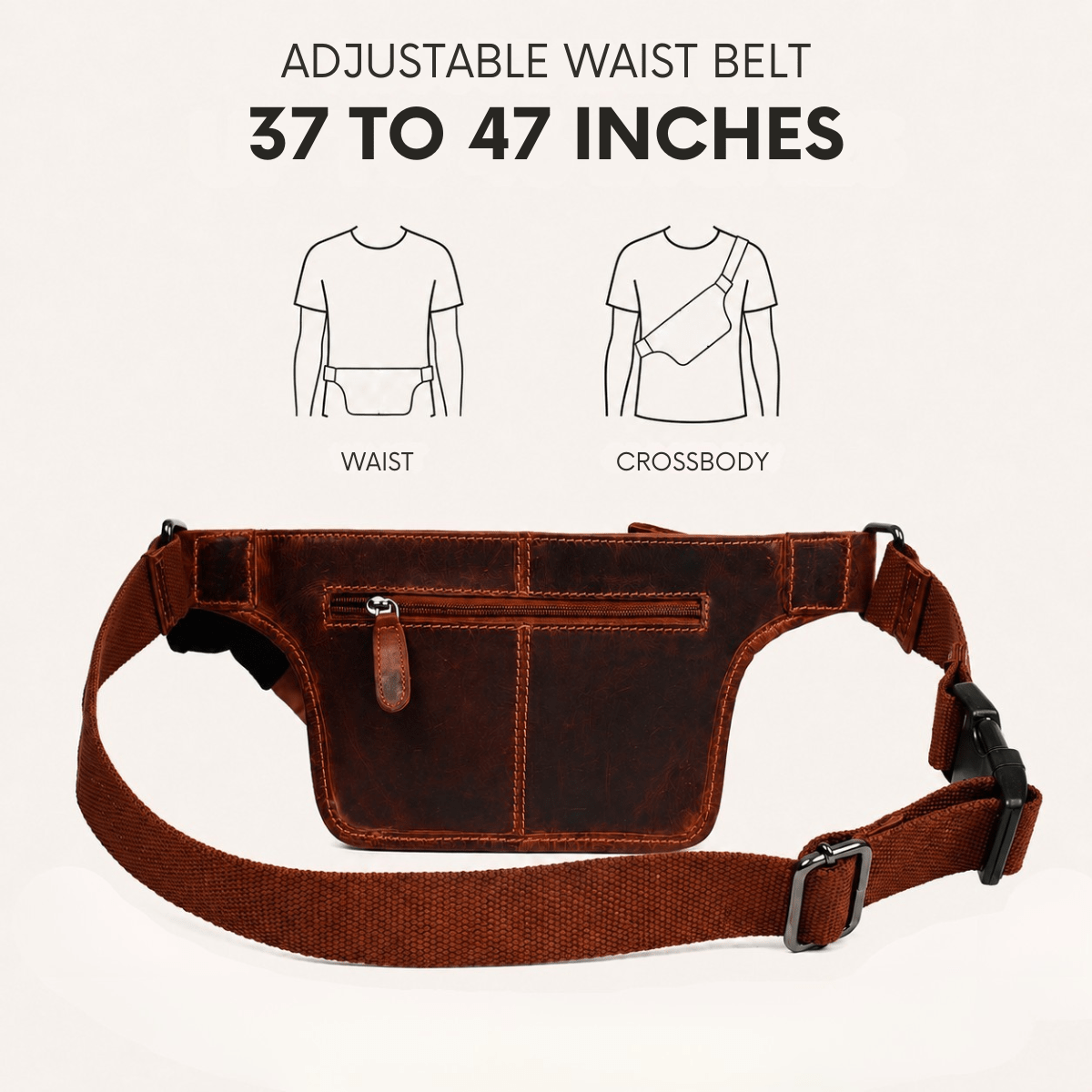 Osaka Leather Belt Bag – Unisex – Chestnut - Minori Leather