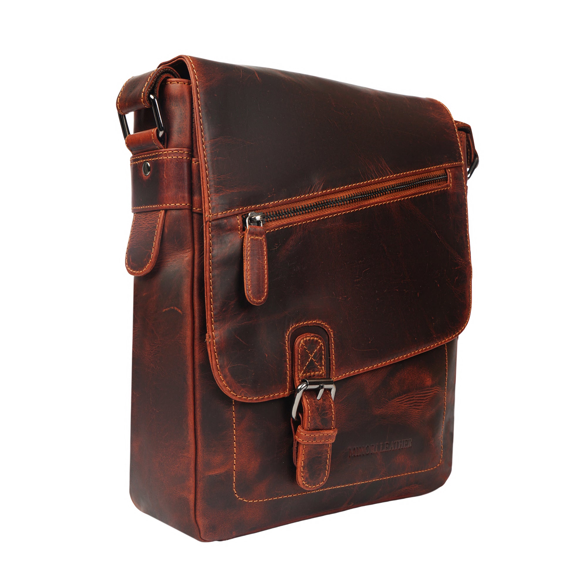 Raleigh Messenger Chestnut - Minori Leather