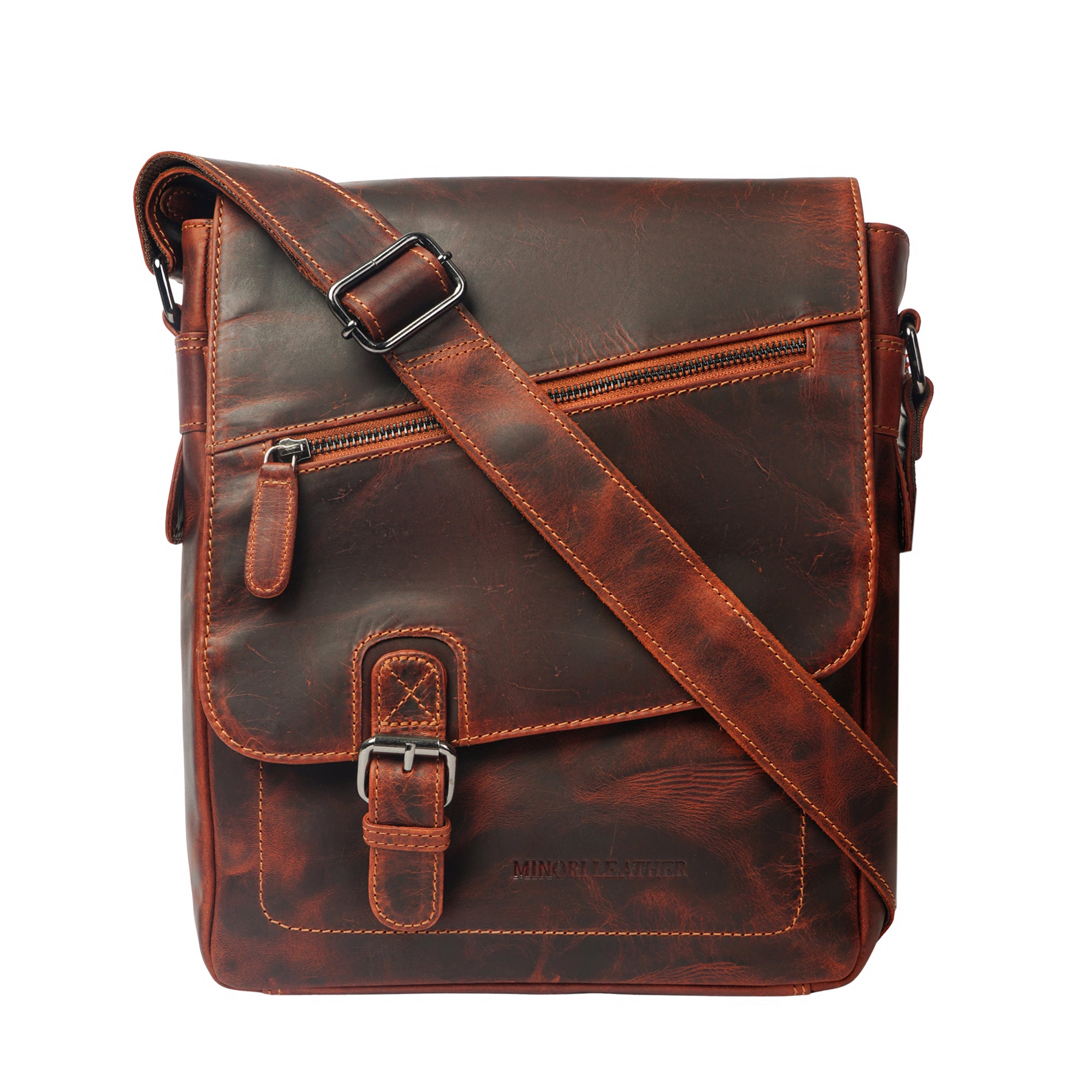 Raleigh Messenger Chestnut - Minori Leather