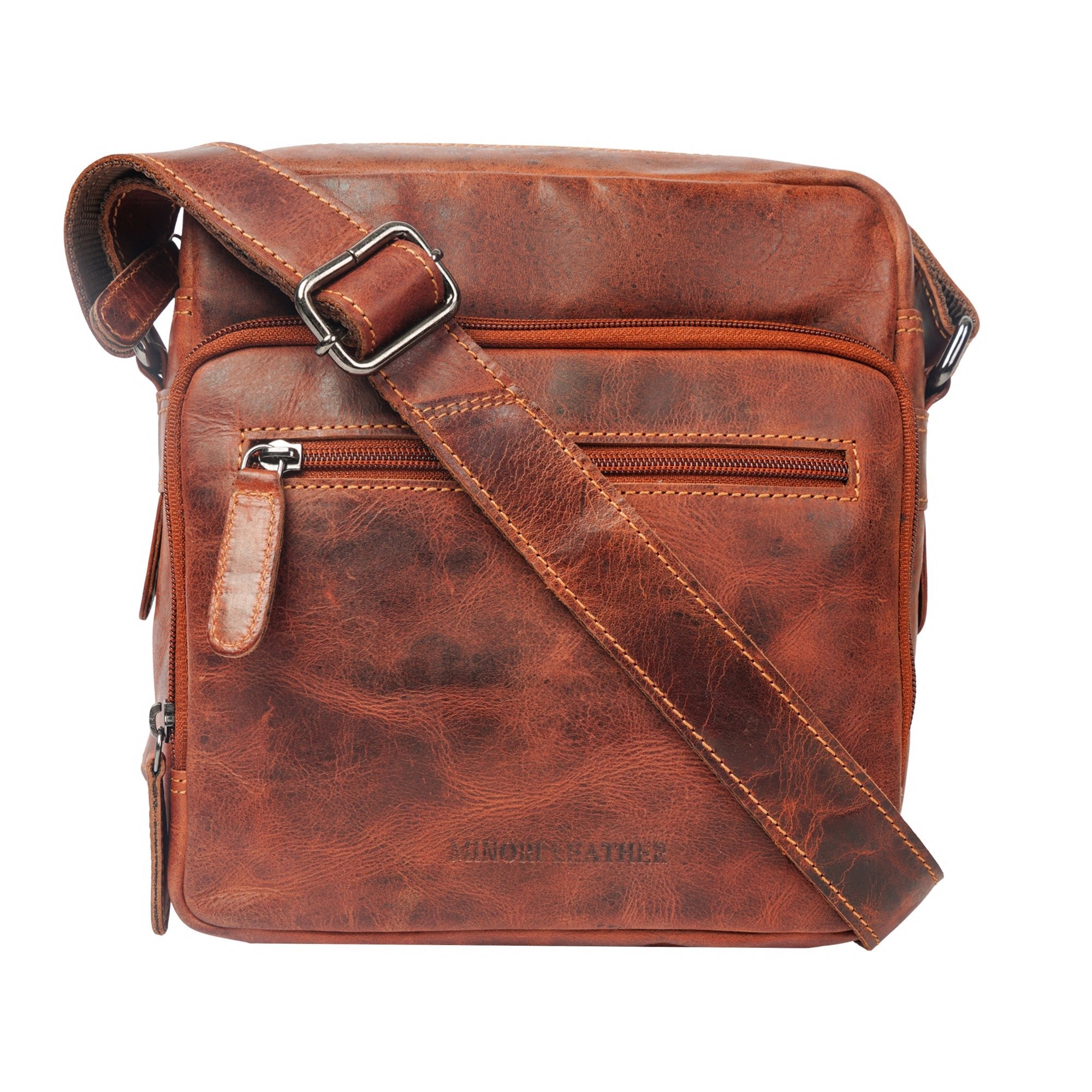 Harbor Messenger Chestnut - Minori Leather