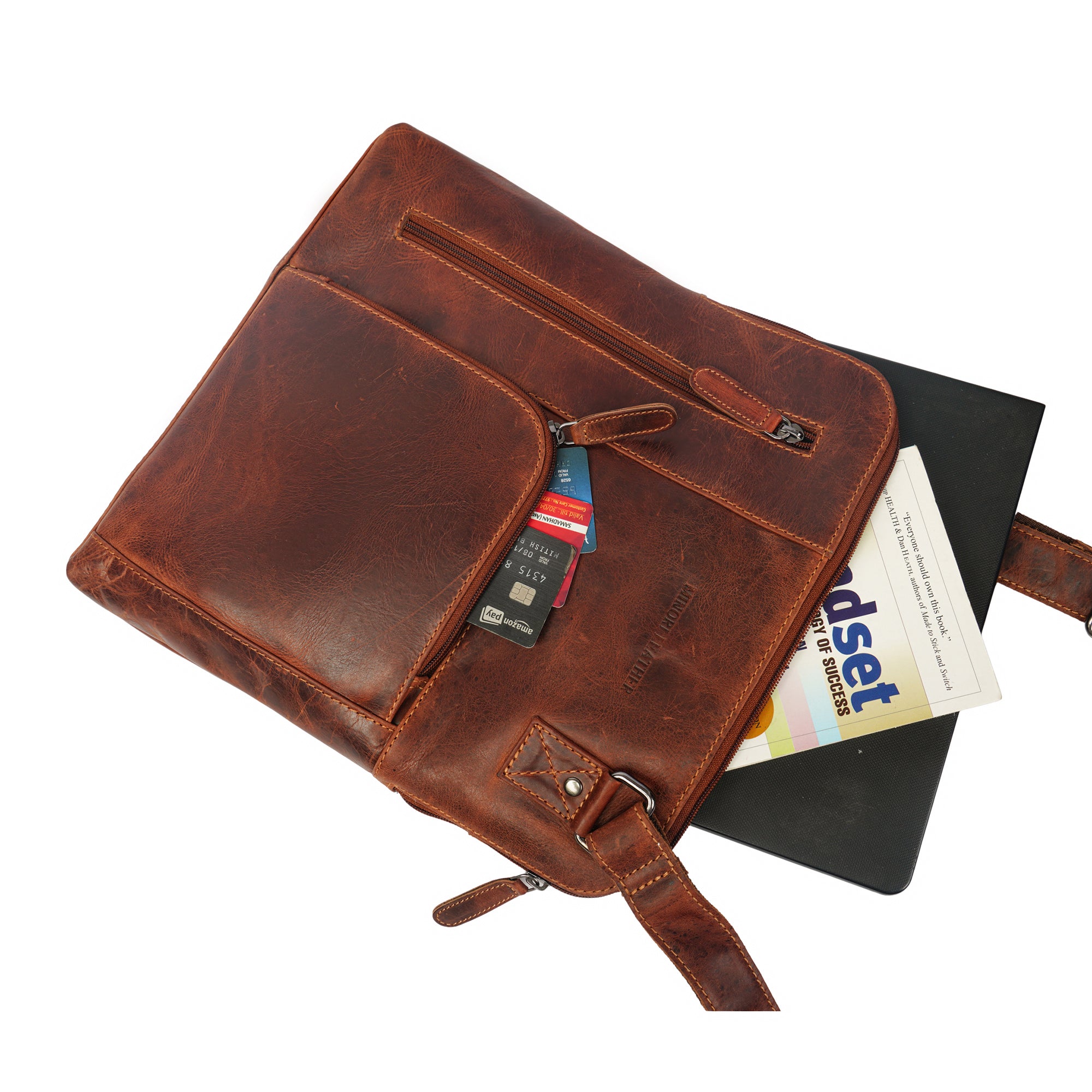 Ryder Leather Shoulder Bag – Unisex – Chestnut - Minori Leather