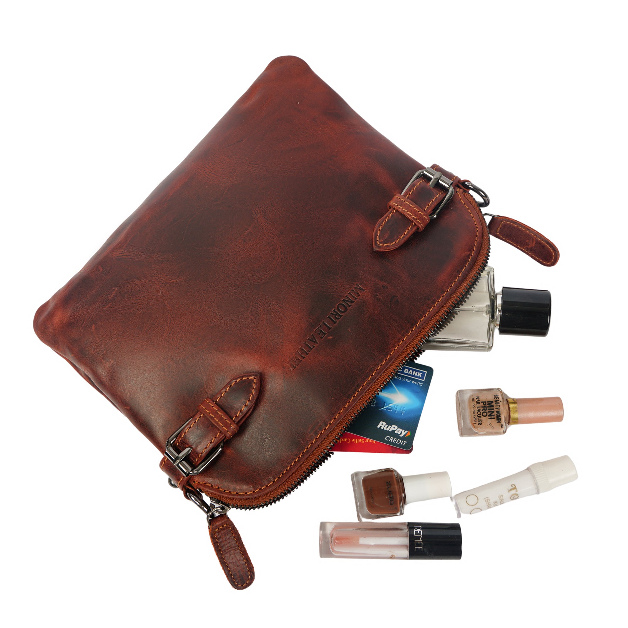 Sofia Crossbody Wristlet Chestnut - Minori Leather