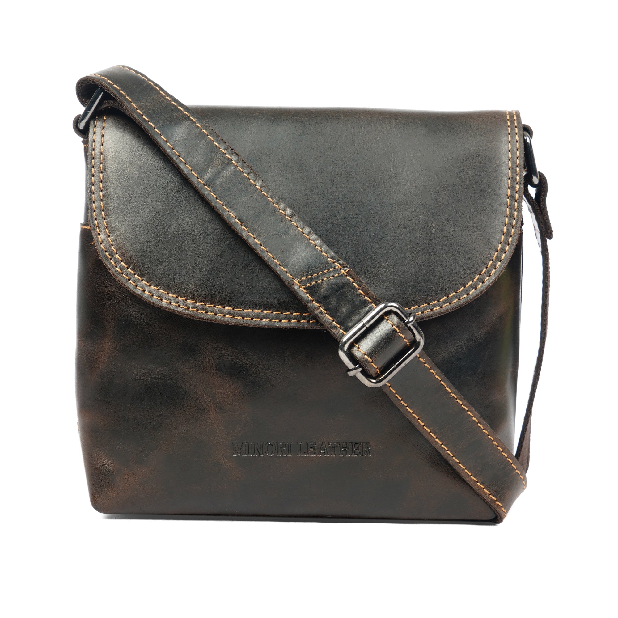 Metro Leather Crossbody Bag in Brown - Minori Leather